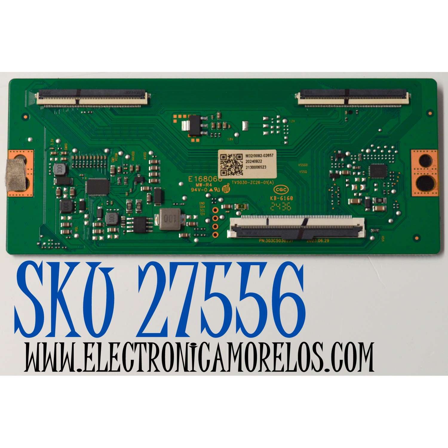 T-CON ORIGINAL PARA TV ONN / NUMERO DE PARTE TV5030-ZC26-01 / TV5030-ZC26-01(A) / TV5030-ZC26-01(B) / 513C5030M32 / M32/0092-02657 / 2130006523 / PANEL HF550QUB-F20 / DISPLAY HF550QUB-F20 / MODELO 100012586 55" / SI55QRF