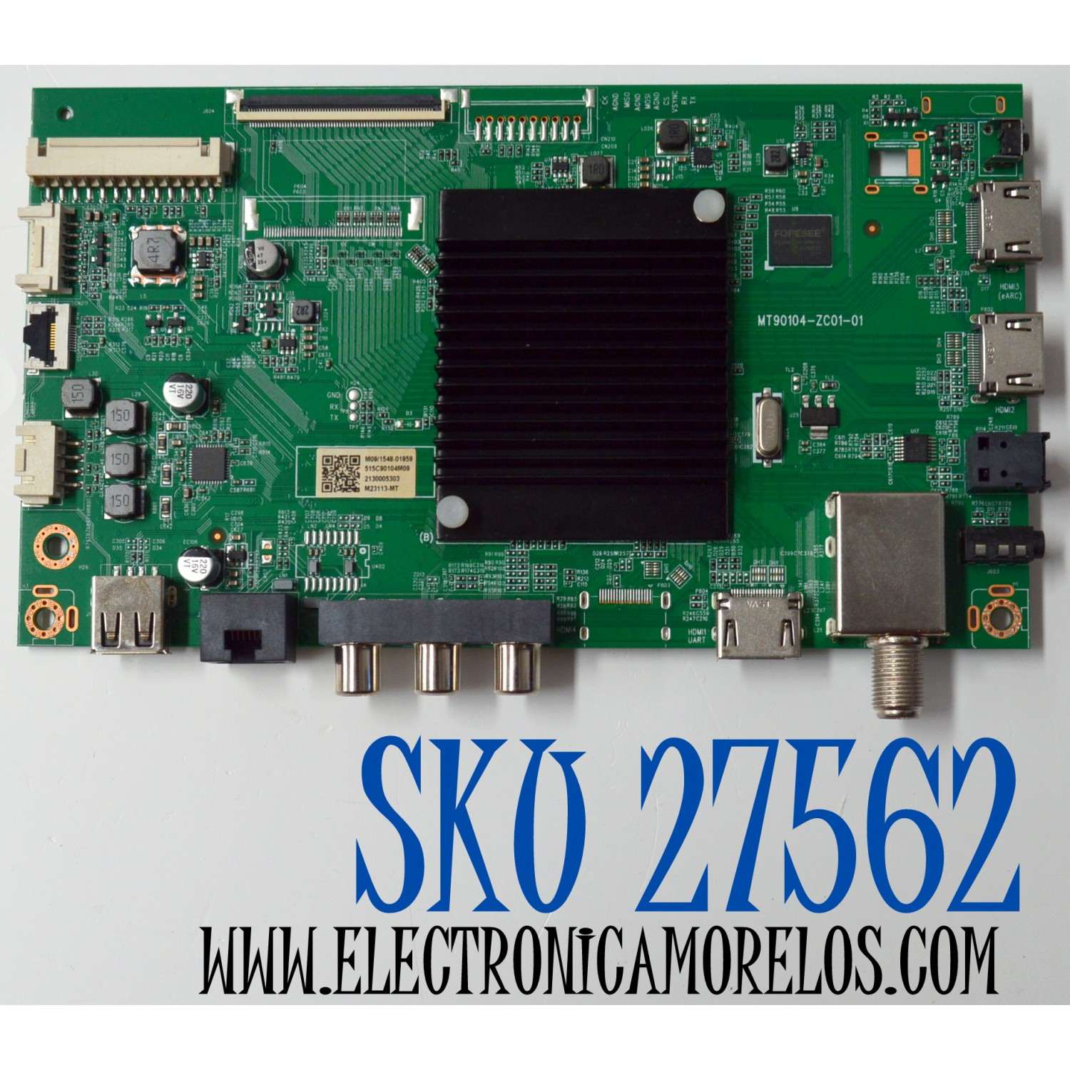 MAIN ORIGINAL PARA TV ROKU 4K UHD HDR / NUMERO DE PARTE 515C90104M09 / MT90104-ZC01-01 / M09/1548-01959 / 2130005303 / M23113-MT / PANEL V500DJ7-QE1 (D6) / DISPLAY V500DJ7-QE1 REV.D6 / MODELO 100012585 50"