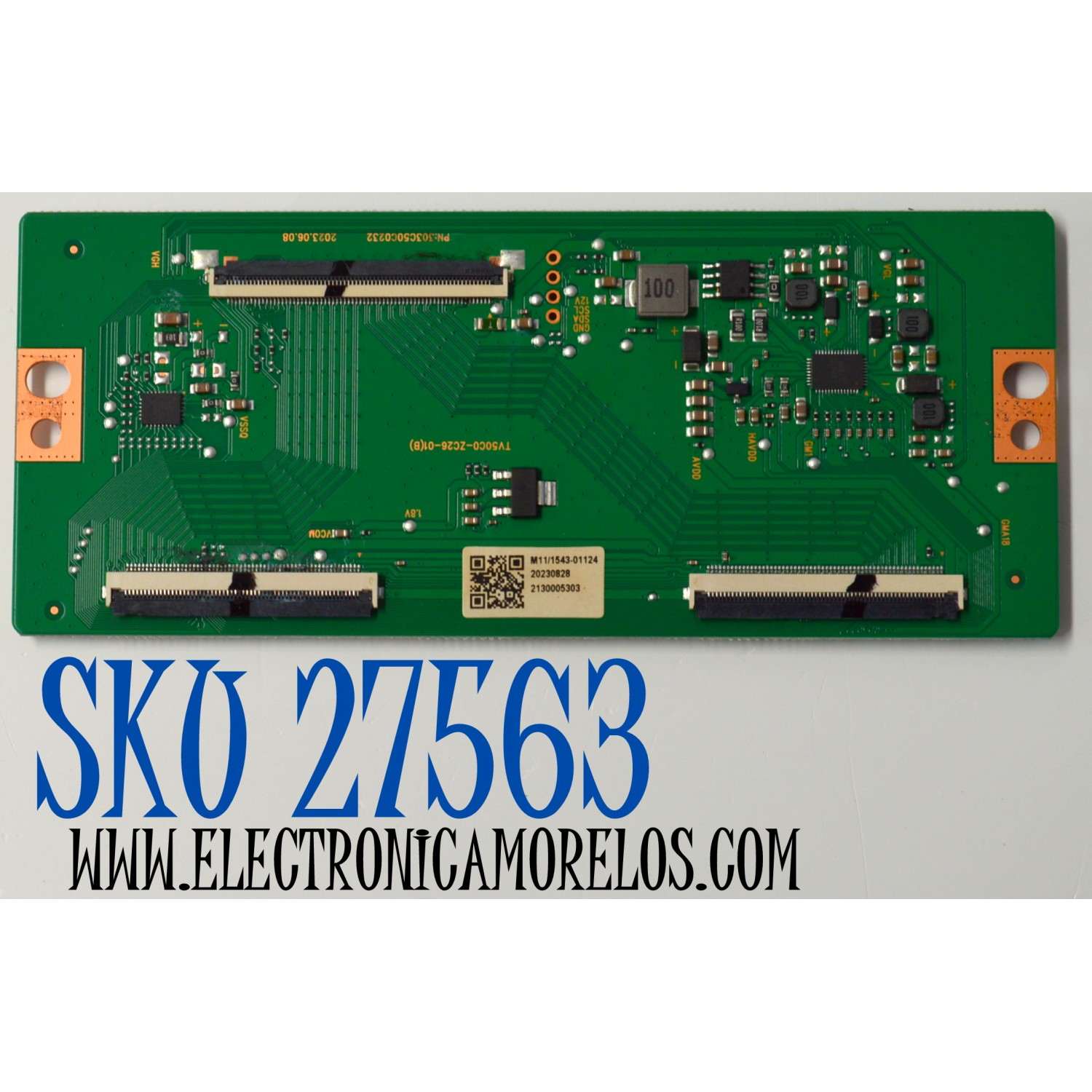 T-CON ORIGINAL PARA TV ONN / NUMERO DE PARTE 513C50C0M11 / TV50C0-ZC26-01(B) / 303C50C0232 / M11/1543-01124 / 2130005303 / PANEL V500DJ7-QE1 (D6) / DISPLAY V500DJ7-QE1 REV.D6 / MODELO 100012585 50"