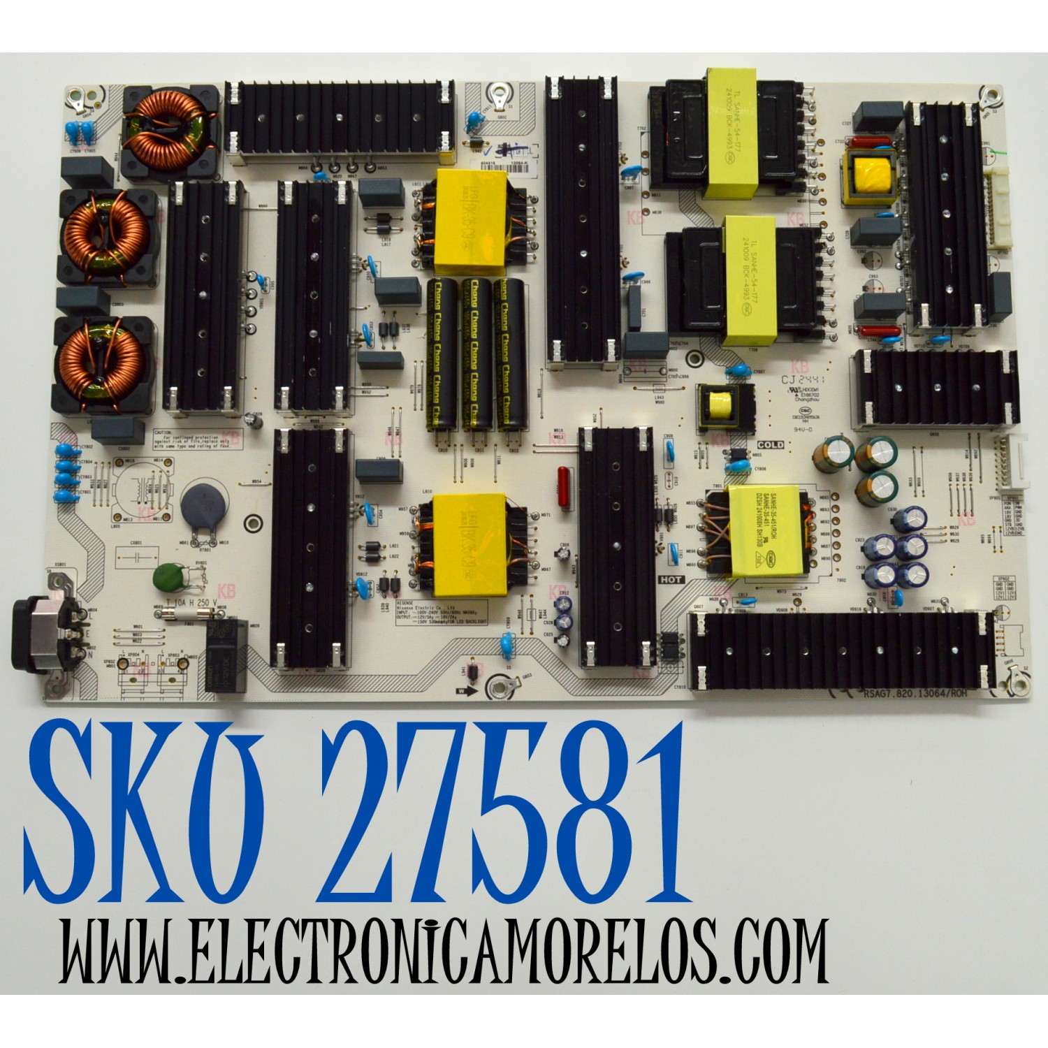 FUENTE DE PODER ORIGINAL PARA TV HISENSE / NUMERO DE PARTE 404416 / RSAG7.820.13064/ROH / CQC13134095636 / HDCEM1  / PANEL HD850HIU52-T0LF\ROH / DISPLAY T850QVN03.7 / BOARD 85T14 S18 XR / 85T14 S0P XC / 85T14 S19 XL / MODELO 85QD75N