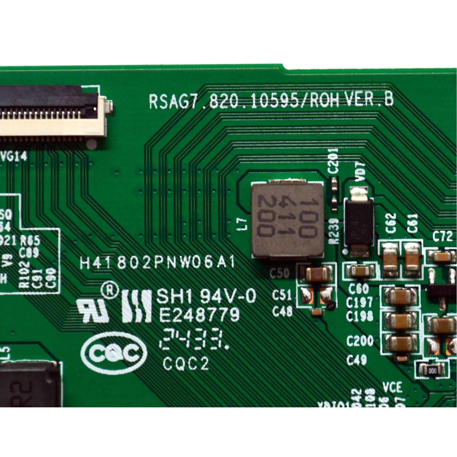 T-CON ORIGINAL PARA TV HISENSE / NUMERO DE PARTE 290692 / RSAG7.820.10595/ROH VER.B / 280750 / H41802PNW06A1 / PANEL HD425Y1U51-T0LHK5\ROH / DISPLAY T430QVN03.7 / BOARD 43T10-S0F XL BD / 43T10-S0G XR BD / MODELO 43QD65NF - Imagen 3