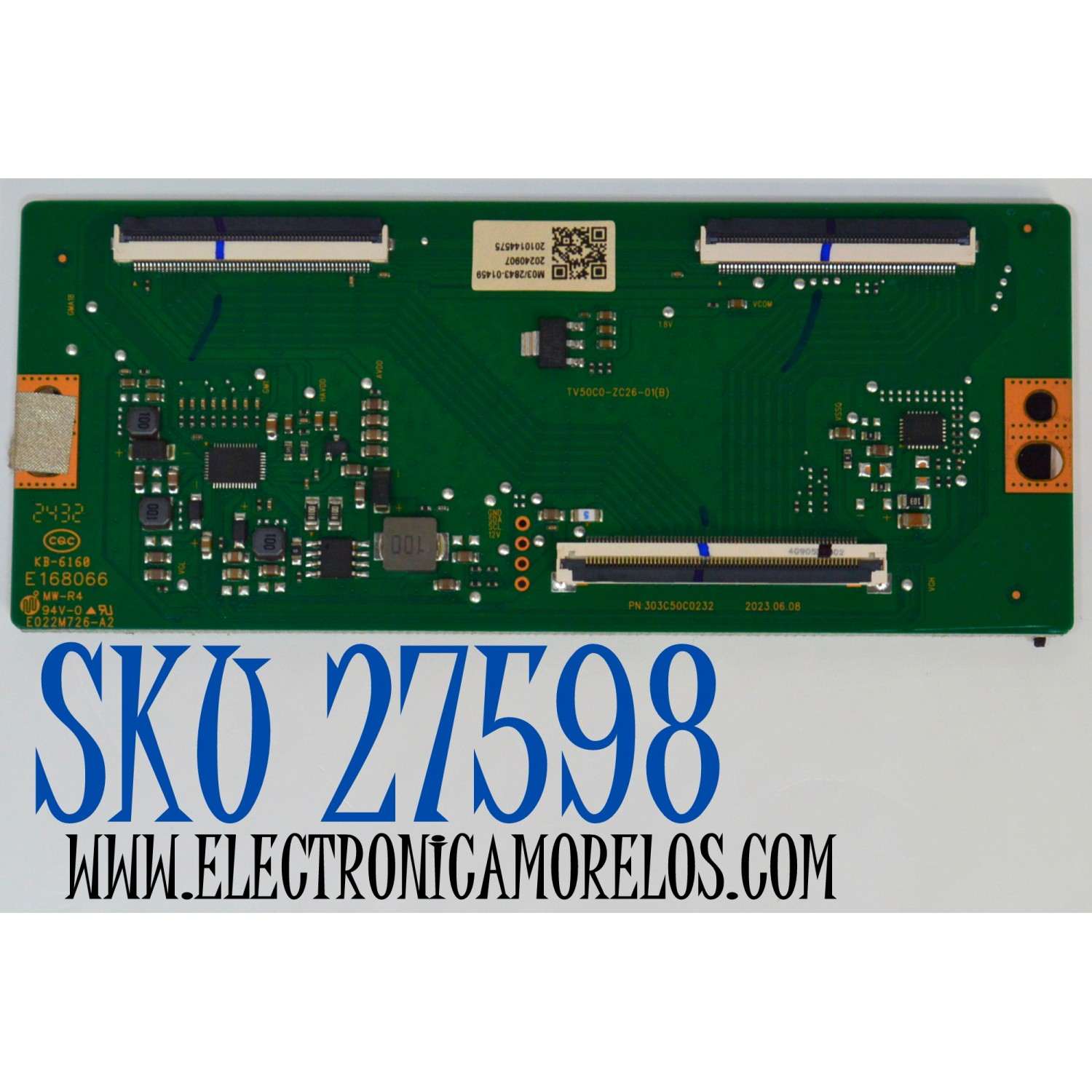 T-CON ORIGINAL PARA TV VIZIO / NUMERO DE PARTE 513C50C0M03 / TV50C0-ZC26-01(B) / 303C50C0232 / E022M726-A2 / M03/2843-01459 / 2010144575 / DISPLAY V500DJ7-QE1 REV.D5 / MODELO V4K50M-0810 / V4K50M-0810 LMC1T8JA / 100012585 50"