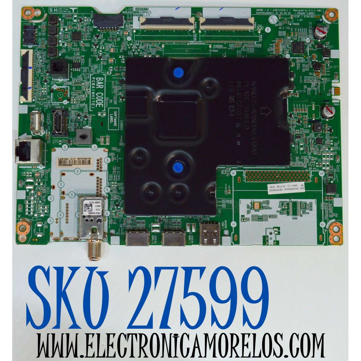 MAIN ORIGINAL PARA TV LG 4K UHD HDR SMART TV / NUMERO DE PARTE EBT67554702 / EAX70043606 / EAX70043606(1.3) / 67554702 / PANEL NC550TQG-ABKHA / DISPLAY HV550QUB-F1D / MODELO 55UR8000AUA / 55UR8000AUA.BUSFLKR