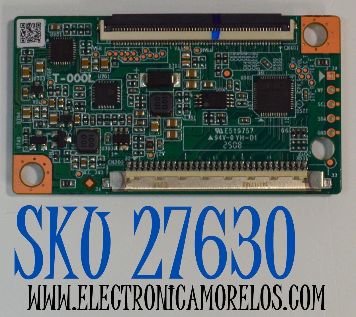 T-CON ORIGINAL PARA TV ONN / NUMERO DE PARTE T-000L / GSDT-000L / PANEL T320XVN02.H / DISPLAY T320XVN02.H / BOARD 32T24 S00 SB / MODELO 100012589 32"