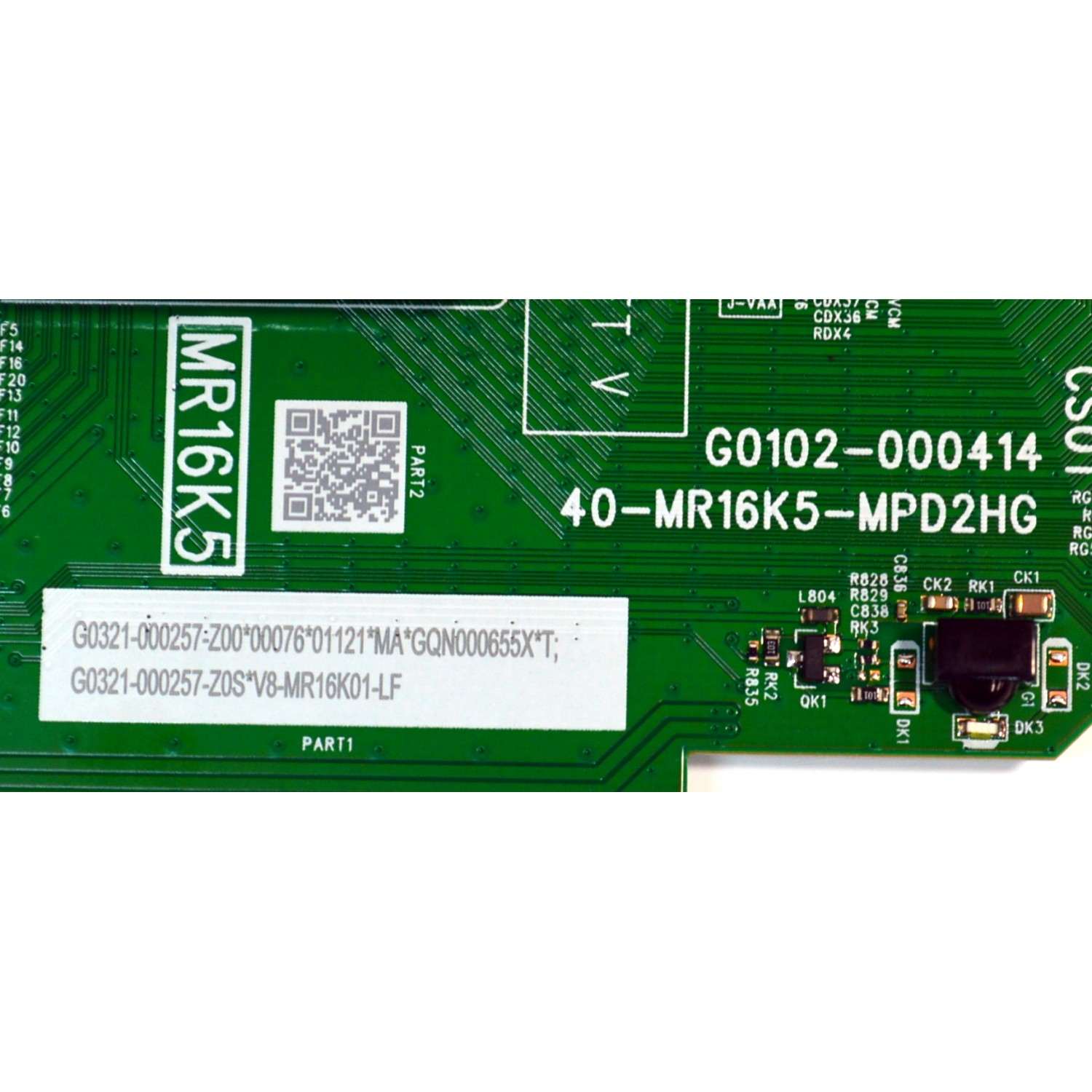 MAIN FUENTE COMBO ORIGINAL PARA TV TCL FULL HD ROKU TV / NUMERO DE PARTE G0321-000257 / G0102-000414 / 40-MR16K5-MPD2HG / MR16K5 / G0321-000257-Z00 / G0321-000257-Z0S / V8-MR16K01-LF / PANEL LVF430NDEL / DISPLAY PT430CT05-1 VER.1.0 / MODELO 43S310R - Imagen 2