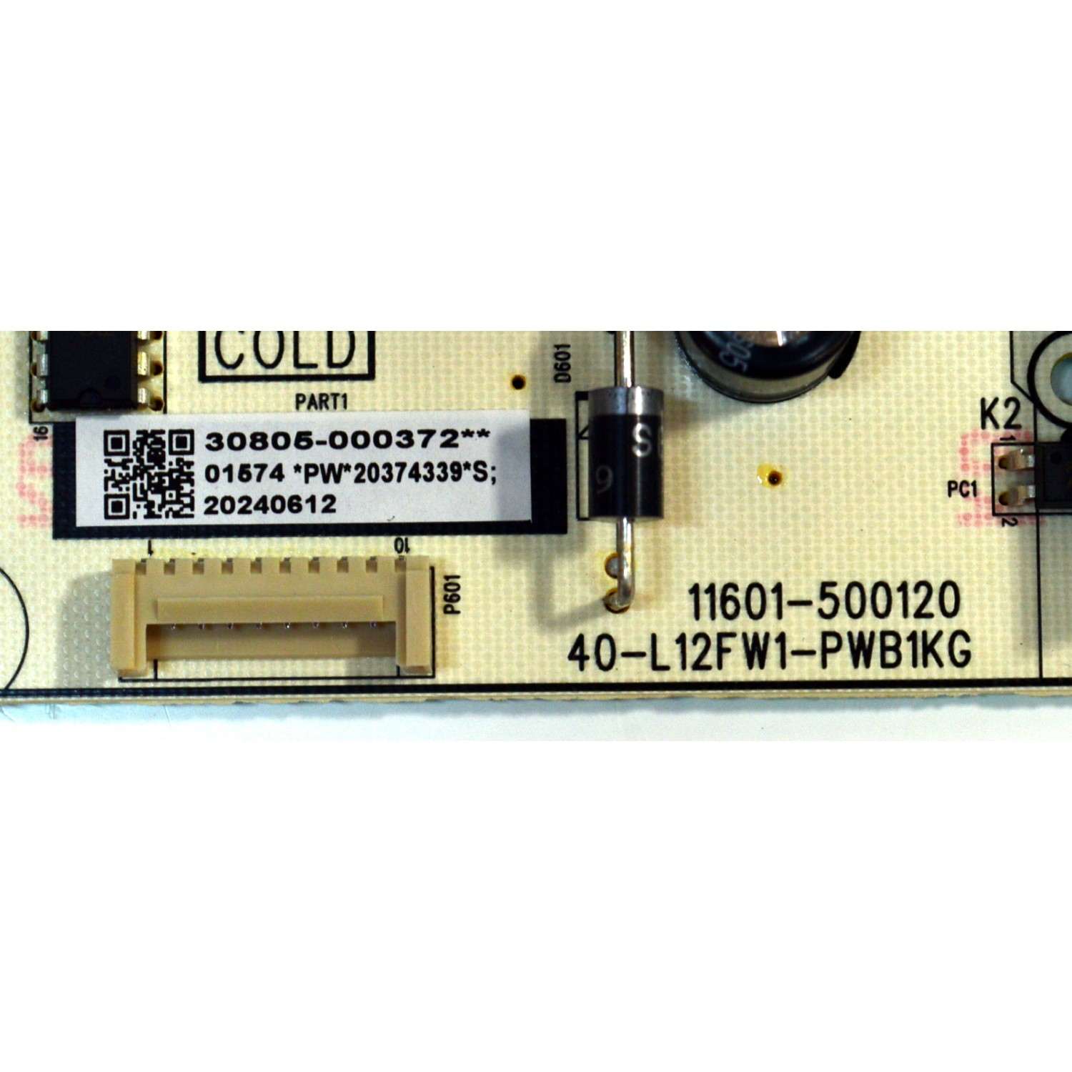 FUENTE DE PODER ORIGINAL PARA TV TCL / NUMERO DE PARTE 30805-000372 / 11601-500120 / 40-L12FW1-PWB1KG / 20374339 / PANEL LVU500NDEL / DISPLAY CV500U2-L02 REV:01 / BOARD CV500U2-L02-XR-1 / CV500U2-L02-XL-1 / MODELO 50S451 - Imagen 2