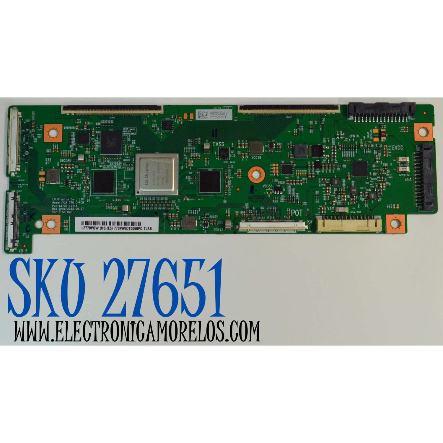 T-CON ORIGINAL PARA TV LG / NUMERO  DE PARTE 6871L-7606B / 6870C-1041A / LE770PQW (HS)(E5) / 7606B / MODELO OLED77C4AUA / OLED77C4AUA.DUSQLJR