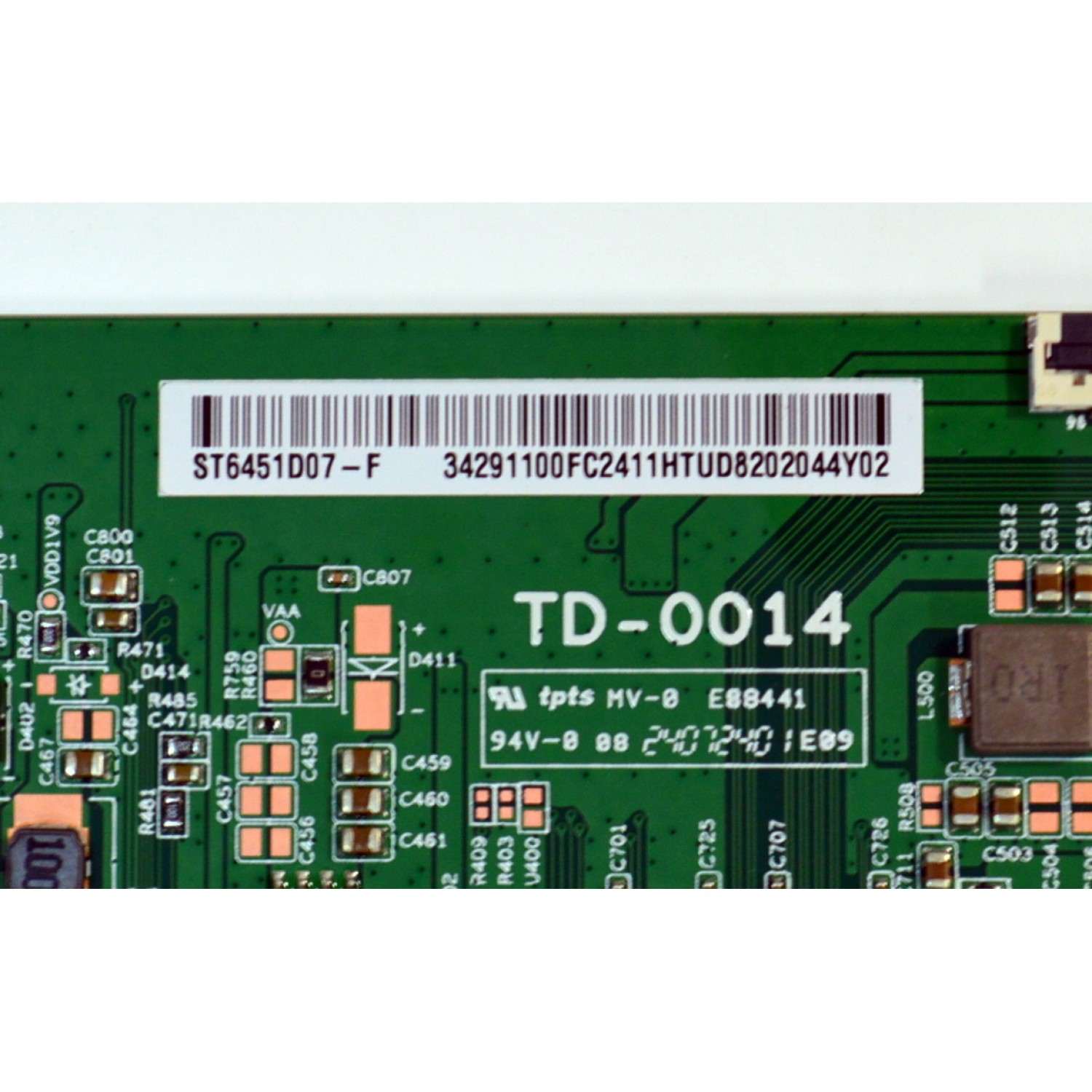 T-CON ORIGINAL PARA TV SONY / NUMERO DE PARTE 34291100FC24 / TD-0014 / ST6451D07-F / 34291100FC2411HTUD / PANEL YDEO065MNS11 / DISPLAY ST6451D07-F V2.1 / MODELO K-65XR70C / K65XR70C - Imagen 2