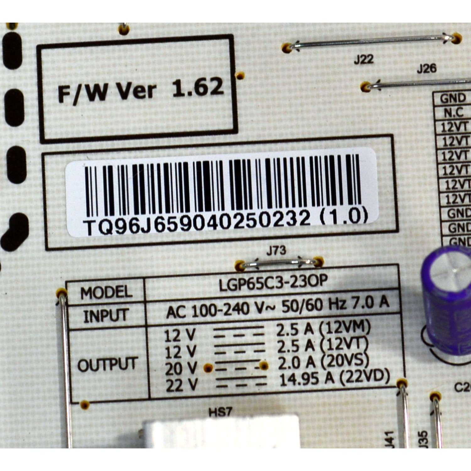 FUENTE DE PODER ORIGINAL PARA TV LG / NUMERO DE PARTE EAY65904025 / LGP65C3-23OP / TP6W65904025 / 65904025 / MODELO OLED65C4AUA - Imagen 2