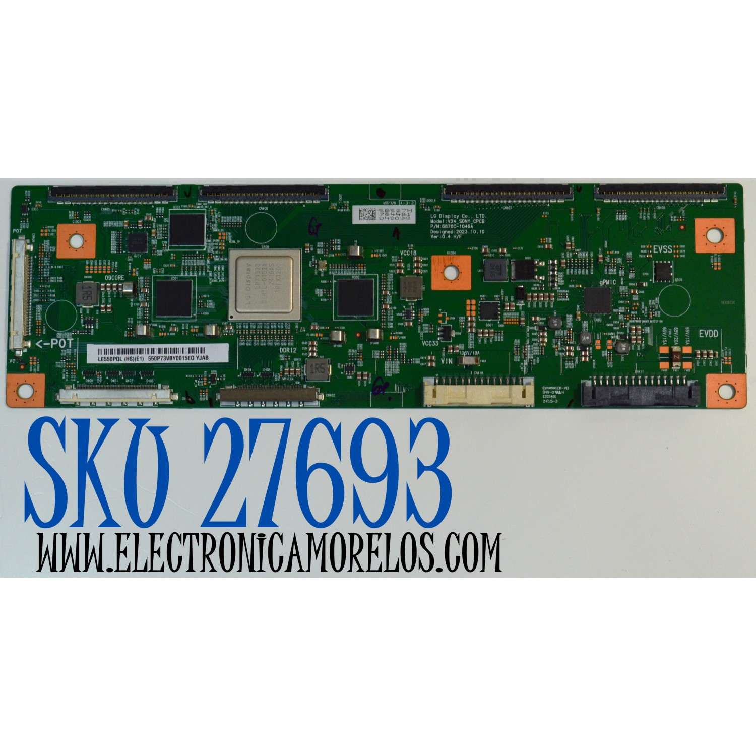T-CON ORIGINAL PARA TV SONY / NUMERO DE PARTE 6871L-7644B / 6870C-1046A / LE550PQL (HS)(E1 / 7644B / MODELO K-55XR80 / K55XR80