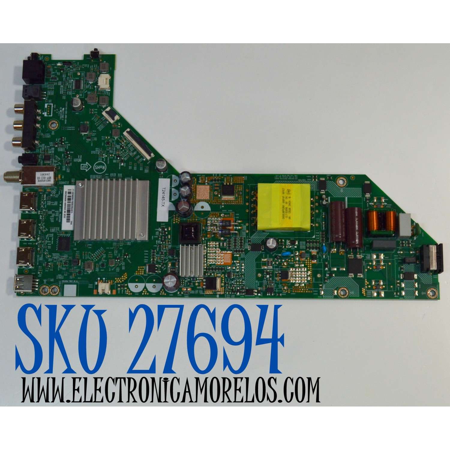 MAIN FUENTE COMBO ORIGINAL PARA TV ONN ROKU 4K UHD HDR / NUMERO DE PARTE XOCB02K017 / 715GF018-C01-000-004K / X0CB02K017 / XOCB02K017020X / T24145-TX / PANEL TPT500WR-QVN04.U / DISPLAY T500QVN04.1 / MODELO 100012585 50"