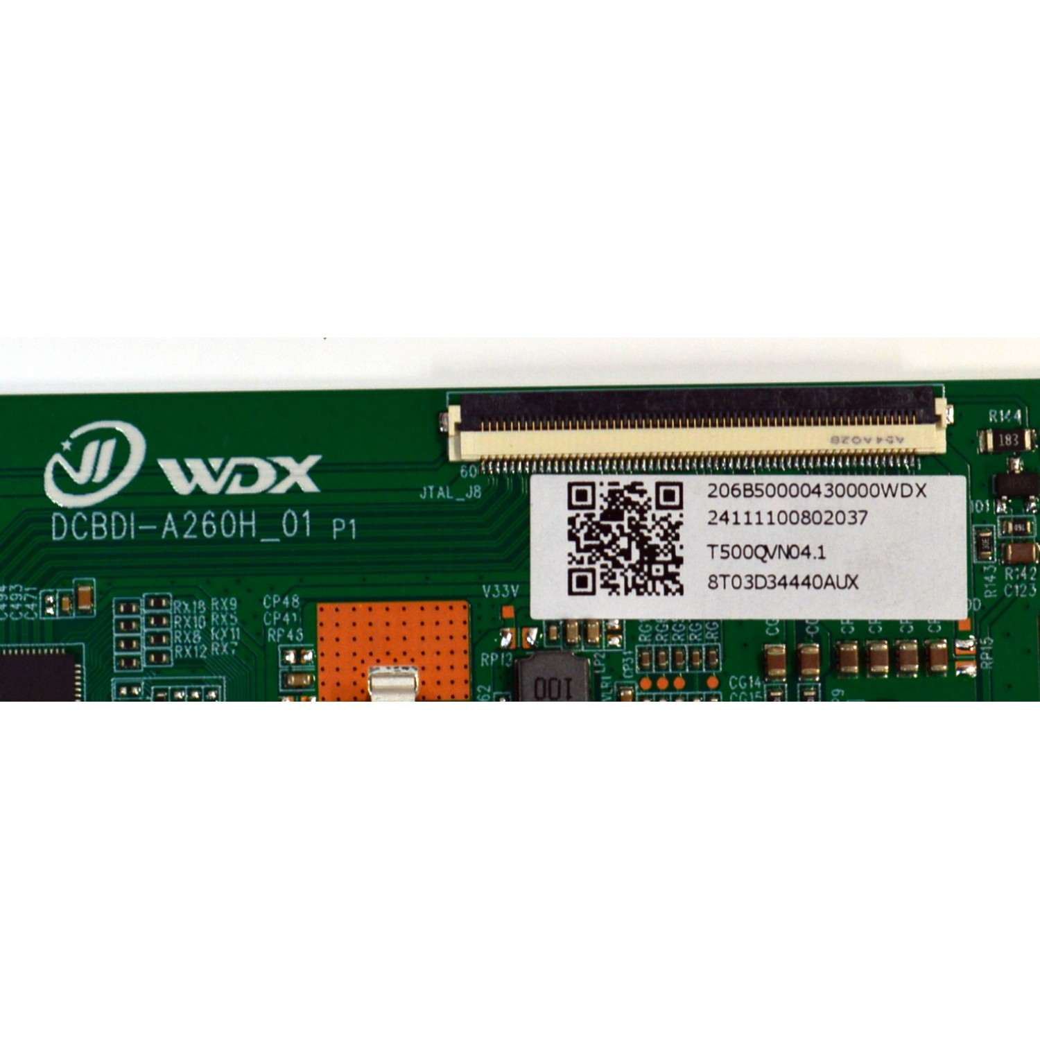 T-CON ORIGINAL PARA TV ONN / NUMERO DE PARTE 8T03D34440AUX / DCBDI-A260H_01 / T500QVN04.1 / 24111100802037 / 206B50000430000WDX / PANEL TPT500WR-QVN04.U / DISPLAY T500QVN04.1 / MODELO 100012585 50" - Imagen 2