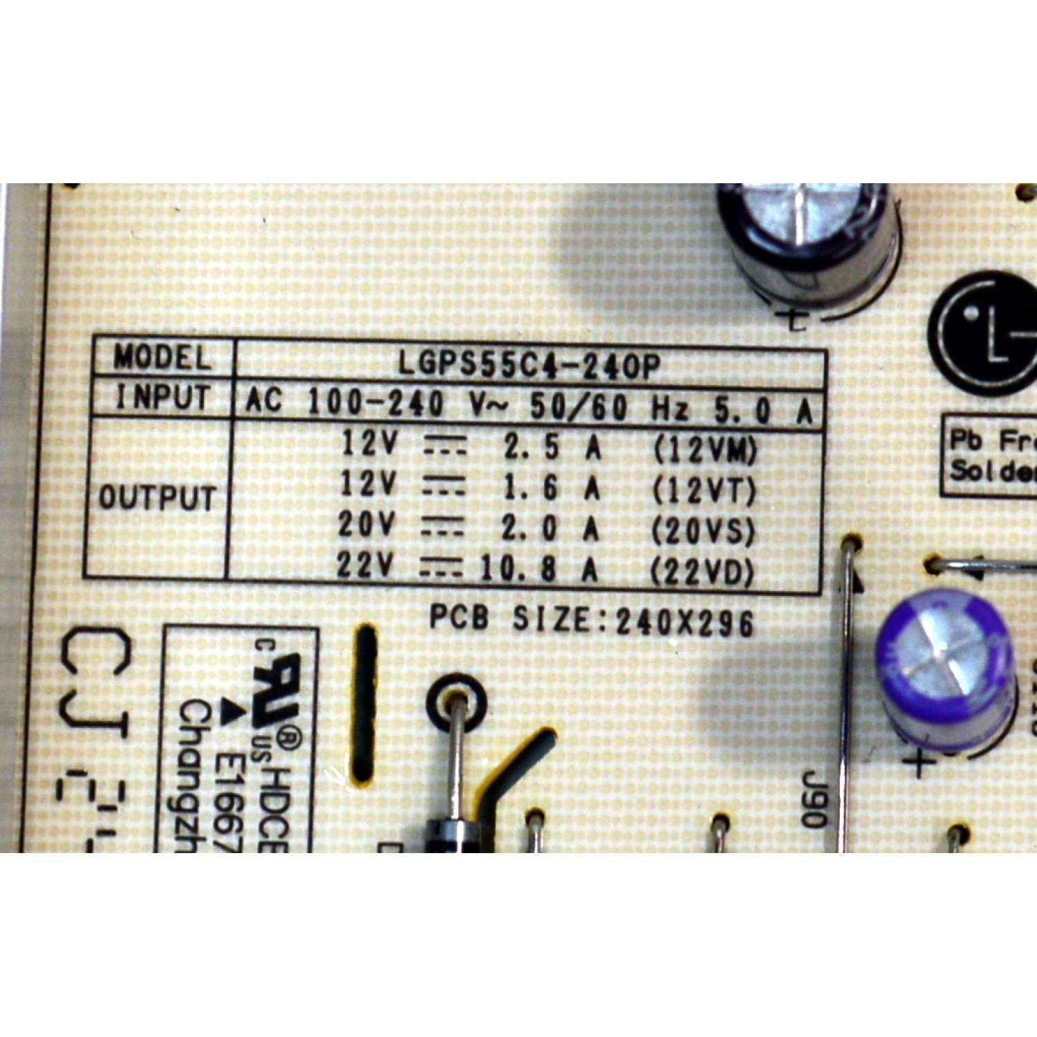 FUENTE DE PODER ORIGINAL PARA TV LG / NUMERO DE PARTE 37906511 / EAX70176803 / EAX70176803(1.0) / LGPS55C4-24OP / PANEL AC550AQW / MODELO OLED55C4AUA / OLED55C4AUA.DUSQLJR - Imagen 2