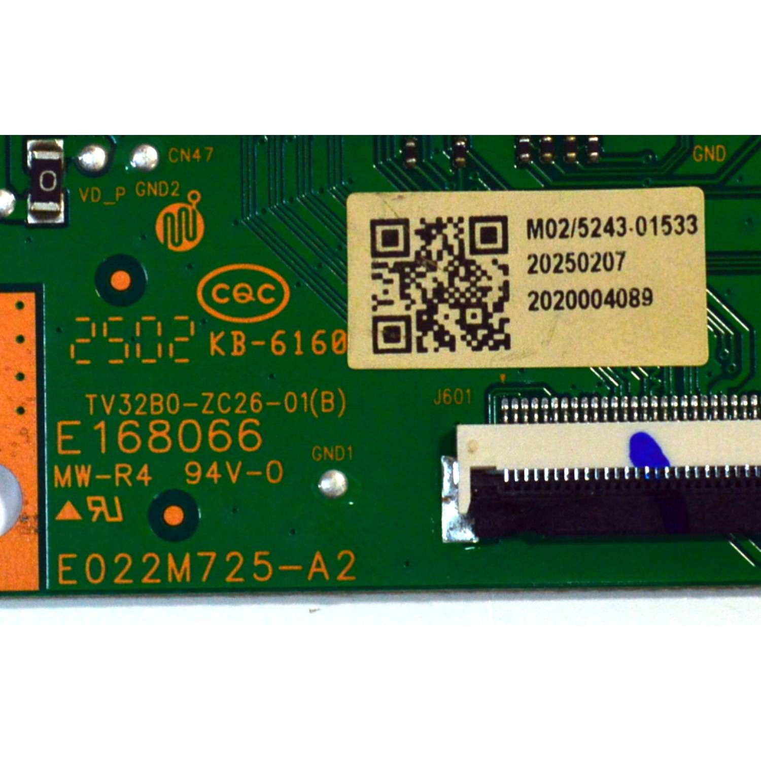 T-CON ORIGINAL PARA TV ONN / NUMERO DE PARTE 513C32B0M02 / TV32B0-ZC26-01(B) / E022M725-A2 / 303C32B0232 / M02/5243-01533 / 2020004089 / PANEL V320BJ9-Q01 / DISPLAY V320BJ9-Q01 REV.C1 / MODELO 100012589 32" / VHD32M-0810 - Imagen 2