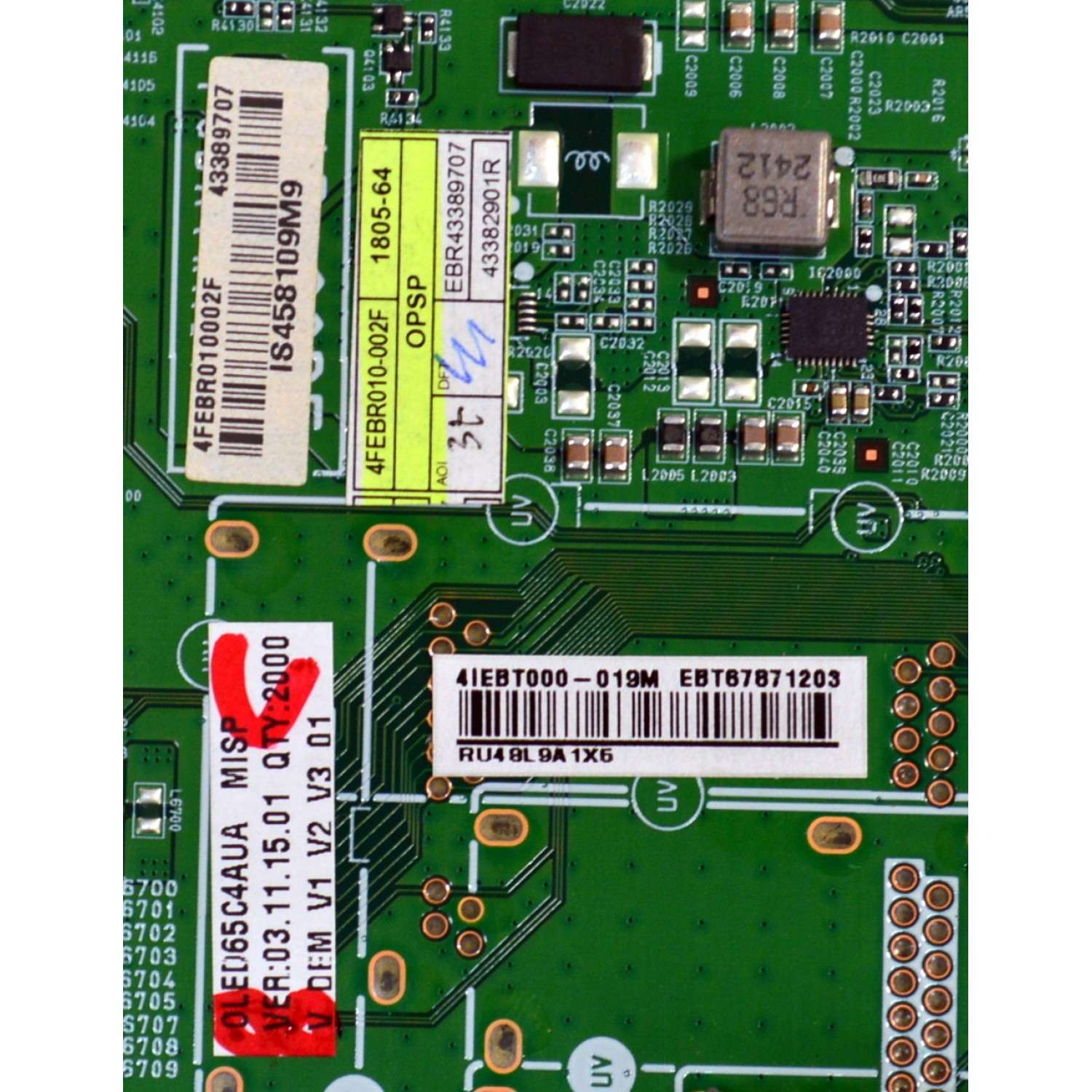 MAIN ORIGINAL PARA TV LG 4K UHD HDR SMART TV / NUMERO DE PARTE EBT67871203 / EAX69982309 / EAX69982309(1.0) / 67871203 / 43389707 / MODELO OLED65C4AUA - Imagen 3