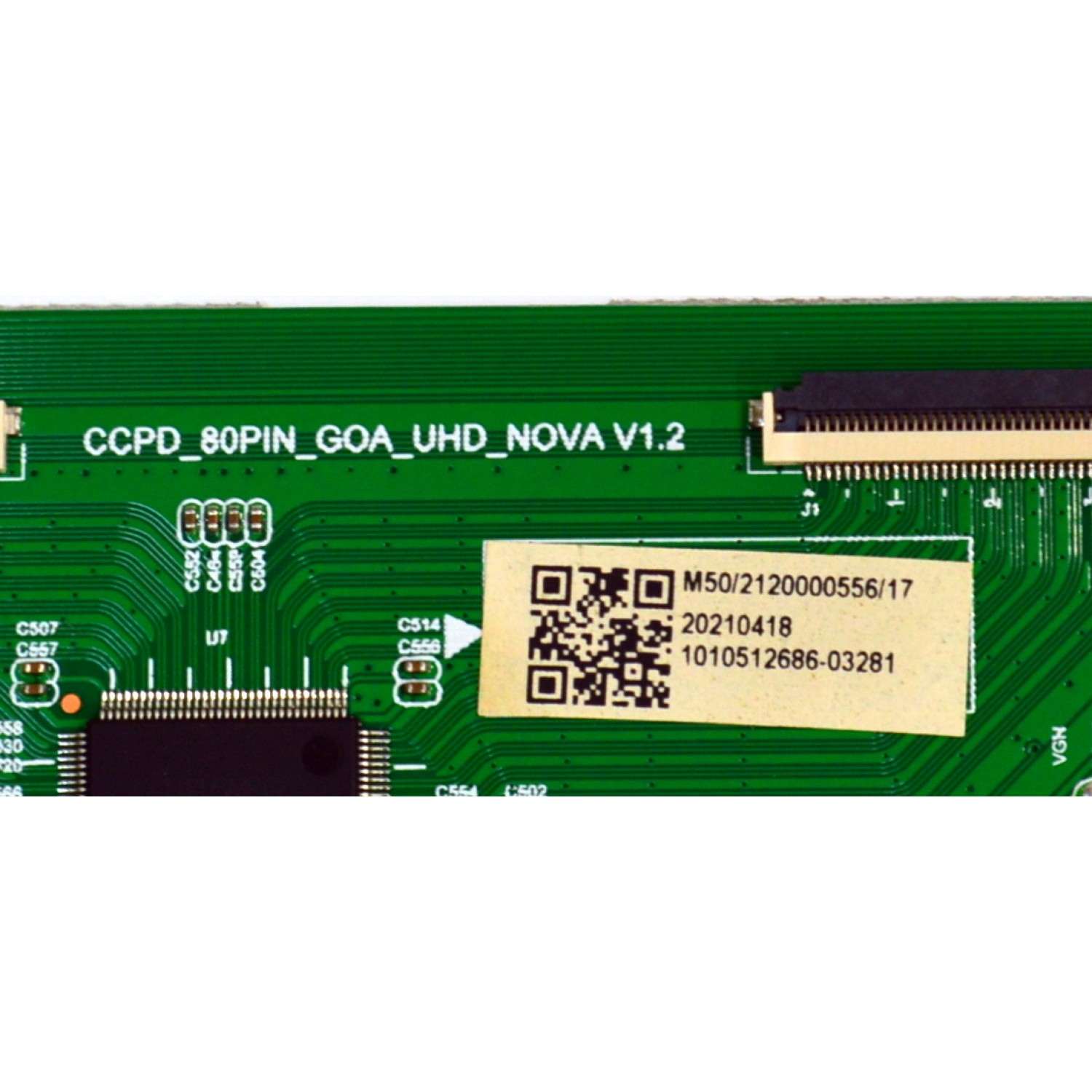 T-CON ORIGINAL PARA TV ONN / NUMERO DE PARTE 513C4953M50 / CCPD_80PIN_GOA_UHD_NOVA V1.2 / M50/2120000556/17 / 1010512686-03281 / PANEL BOEA500WH1 / DISPLAY CC500PV5D VER.17 / MODELO 100012585 50" - Imagen 2