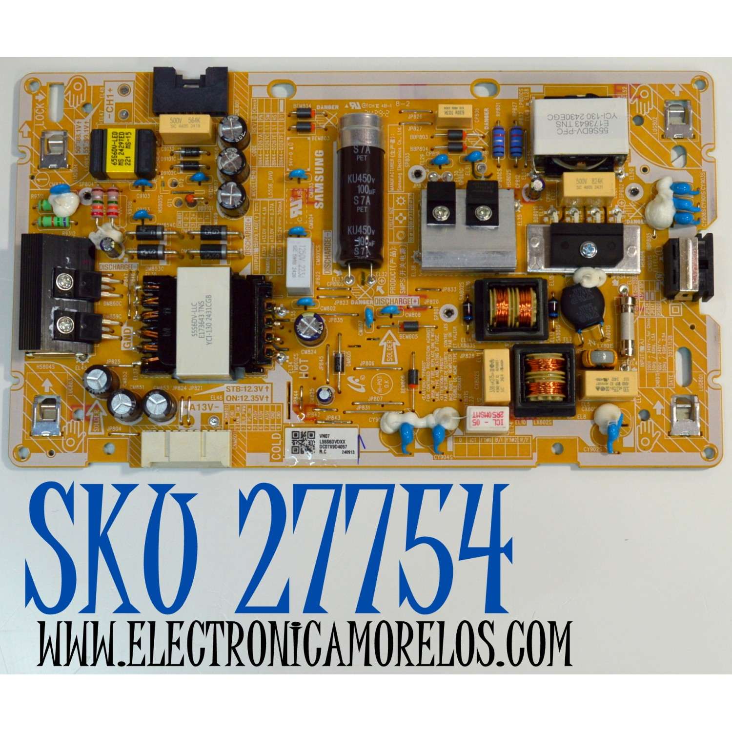 FUENTE DE PODER ORIGINAL PARA TV SAMSUNG / NUMERO DE PARTE L55S6DVDXX / L55S6_DVD /  PANEL CY-BD055HGCV2H / DISPLAY PT550GT04-1 VER.1.0 / MODELO UN55DU7200BXZA / UN55DU7200BXZA XC05
