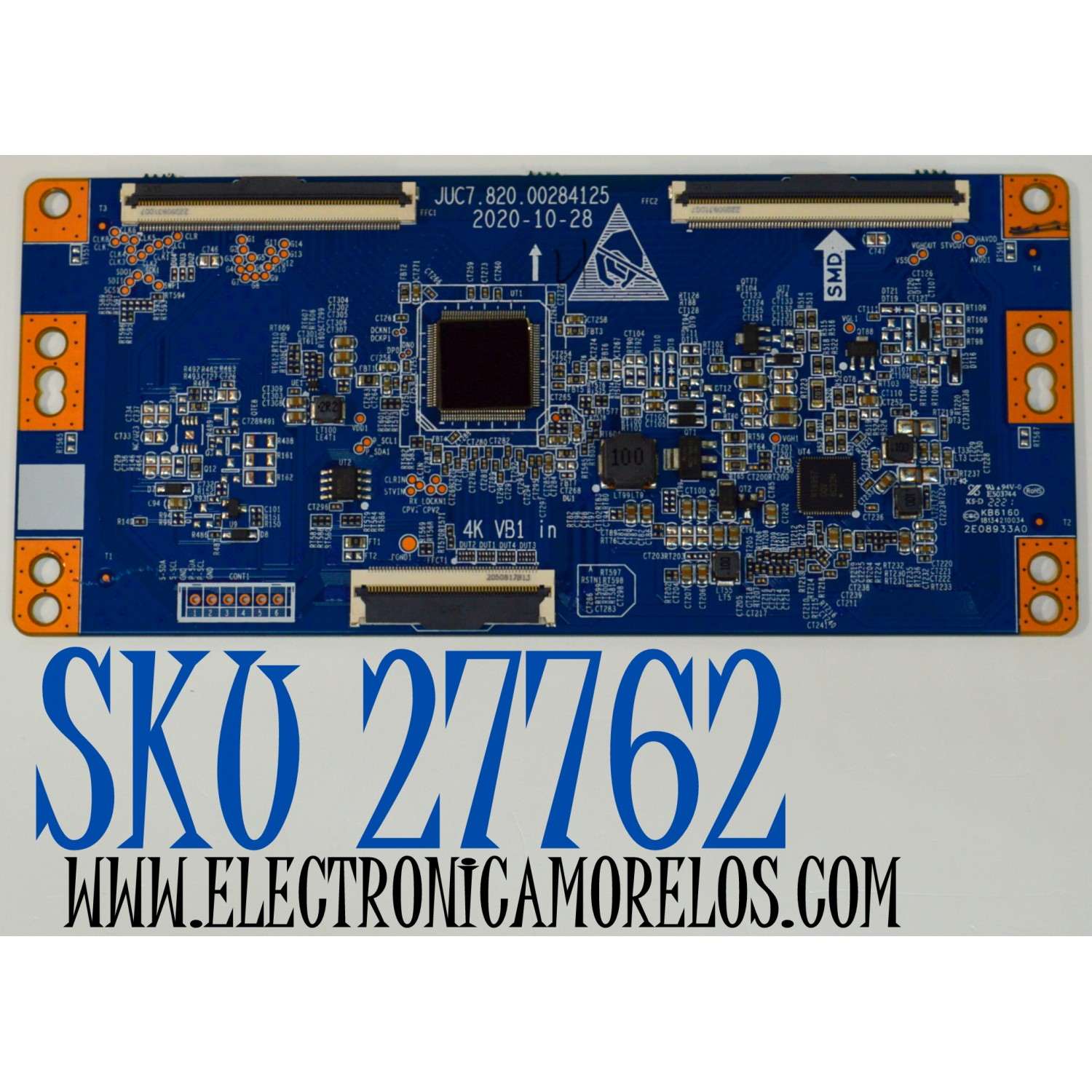 T-CON ORIGINAL PARA TV ONN / NUMERO DE PARTE JUC7.820.00284125 / 18134210034 / 2E08933A0 / 99D21N6T034690 / PANEL C500Y19-5C / DISPLAY CC500PV5D VER.17 / MODELO 100012585 50"