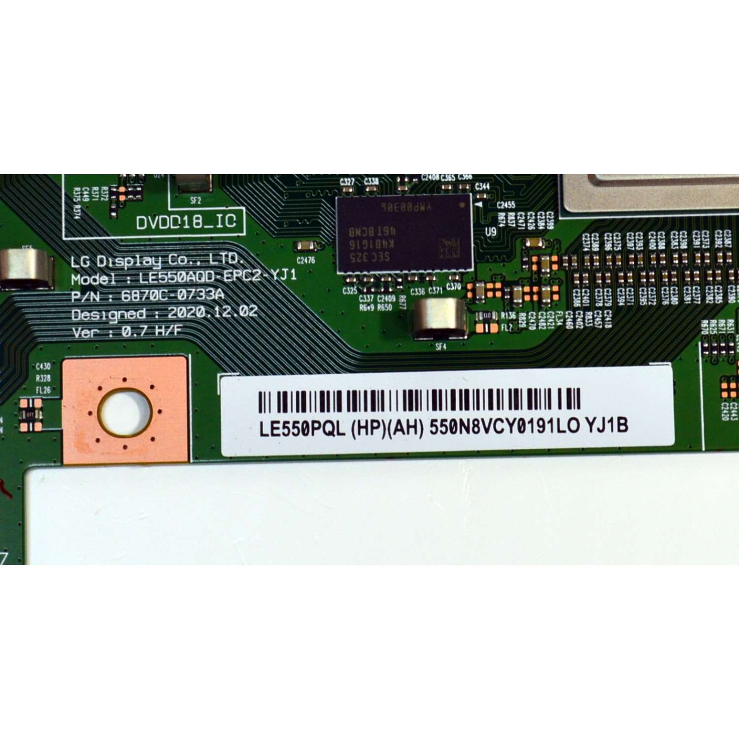 T-CON ORIGINAL PARA TV LG / NUMERO DE PARTE 6871L-6903B / 6870C-0733A / LE550AQD-EPC2-YJ1 / LE550PQL (HP)(AH) / 6903B / PANEL AC550AQL / DISPLAY LE550PQL (HP)(AH) / MODELO OLED55B3AUA / OLED55B3AUA.DUSQLJR - Imagen 2