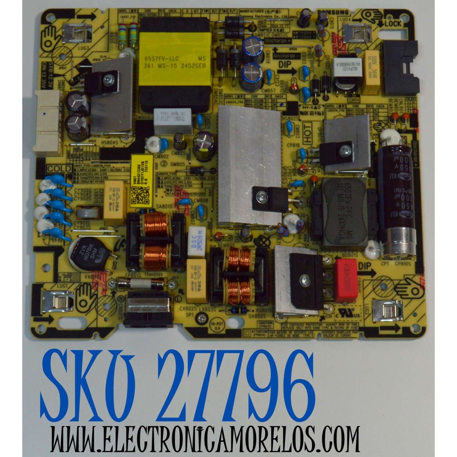 FUENTE DE PODER ORIGINAL PARA TV SAMSUNG / NUMERO DE PARTE BN44-01338E / L65S7A_FVD / BN4401338E / PANEL CY-BF065HGHV8H / DISPLAY ST6451D06-9 V2.1 / MODELO UN65U8000FBXZA / UN65U8000FBXZA CB01