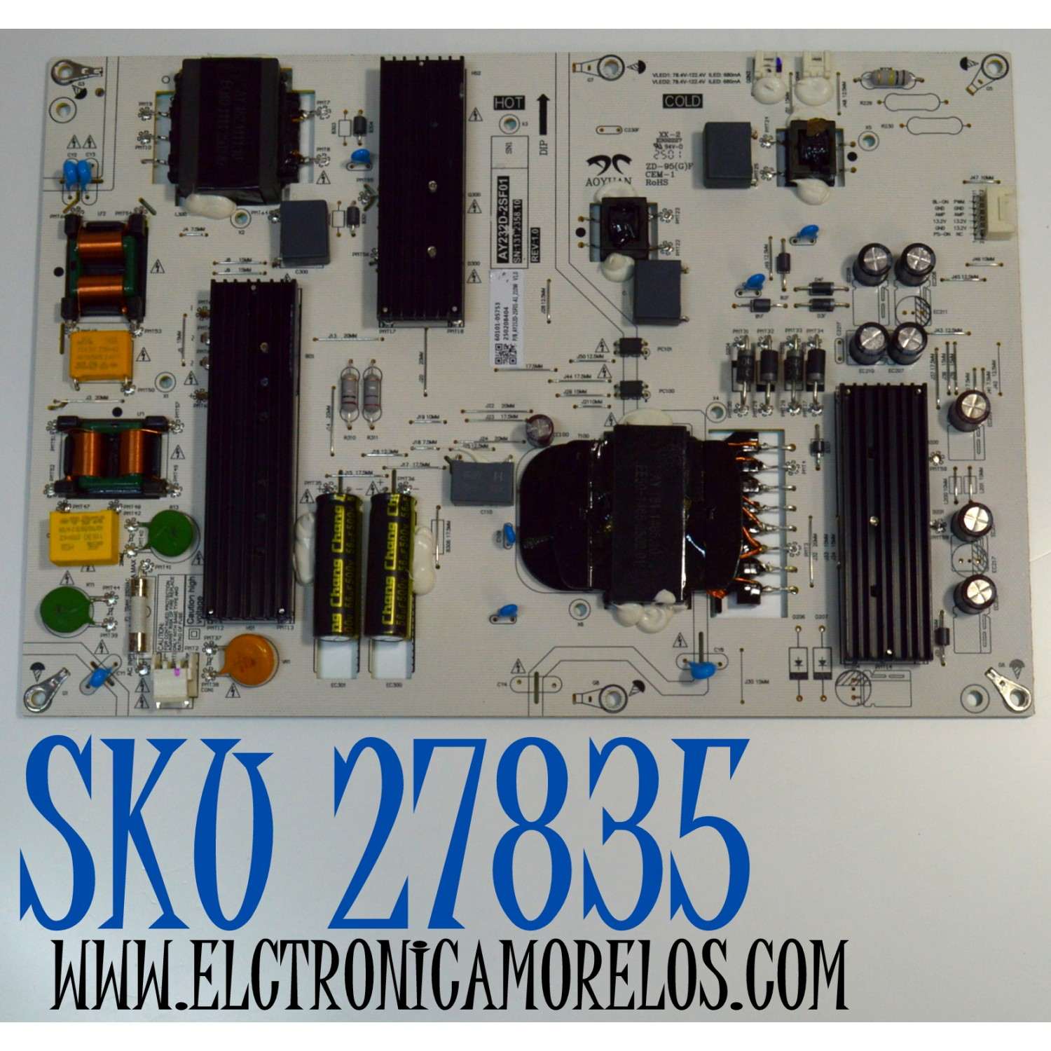 FUENTE DE PODER ORIGINAL PARA TV LG / NUMERO DE PARTE 60101-05753 / AY232D-2SF01 / AY232D-2SF01-A1_210W V1.0 / 250208404 / PANEL BOEB750WQ19F9F / DISPLAY HV750QUB-F9F / MODELO 75UA7500ZUA / 75UA7500ZUA.CUSFBH