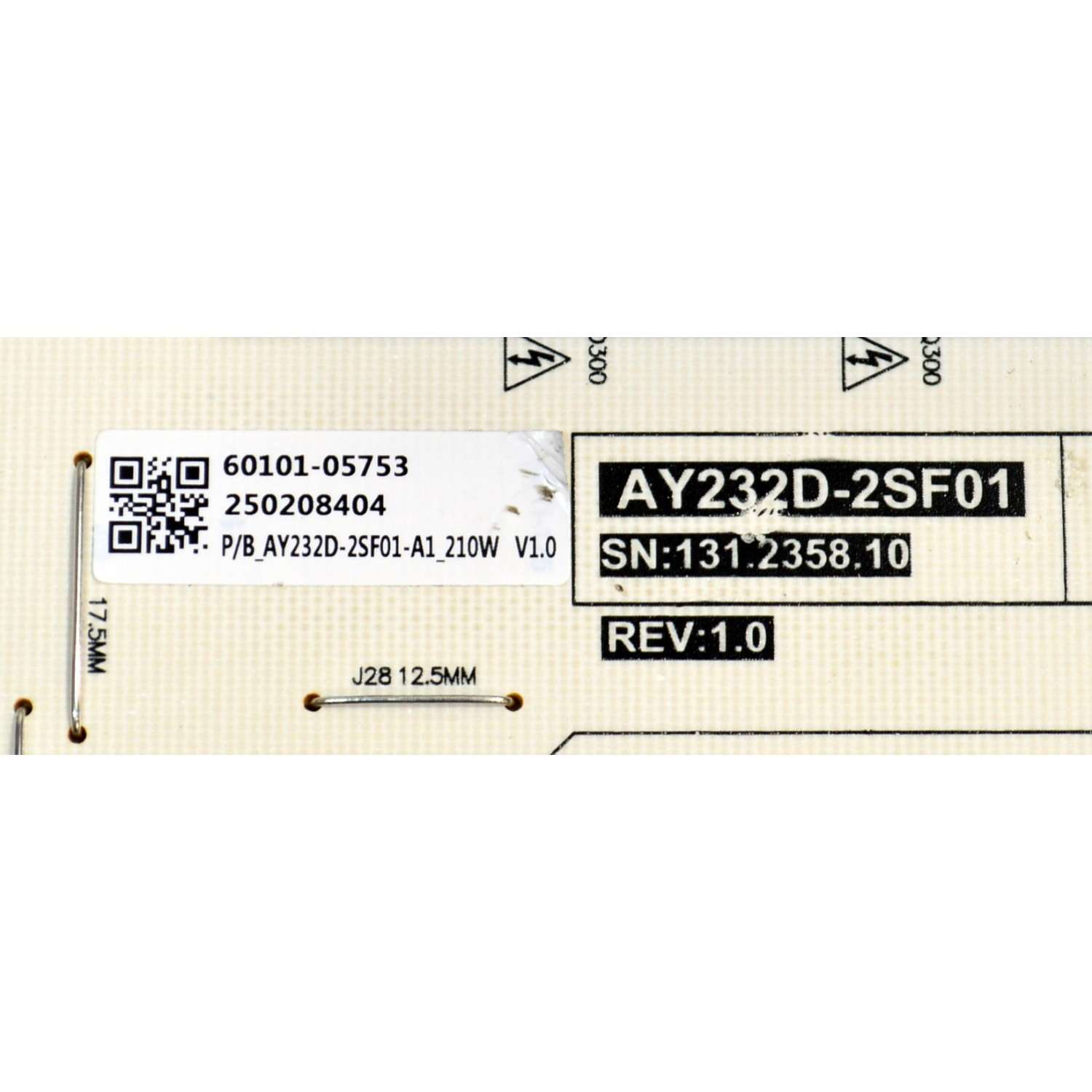 FUENTE DE PODER ORIGINAL PARA TV LG / NUMERO DE PARTE 60101-05753 / AY232D-2SF01 / AY232D-2SF01-A1_210W V1.0 / 250208404 / PANEL BOEB750WQ19F9F / DISPLAY HV750QUB-F9F / MODELO 75UA7500ZUA / 75UA7500ZUA.CUSFBH - Imagen 2