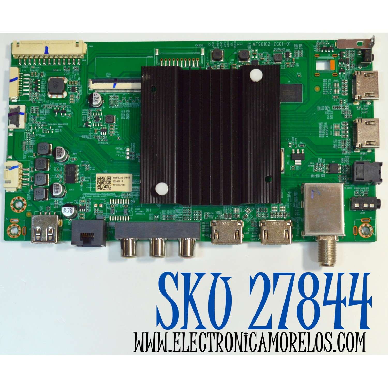 MAIN ORIGINAL PARA TV ROKU SELECT SERIES 4K UHD HDR / NUMERO DE PARTE MT90102-ZC01-01 / 515C90102M05 / M05/3222-04609 / 2010142144 / DISPLAY V430DJ1-Q01 REV.D2 / MODELO 43R4AX / 43R4A4