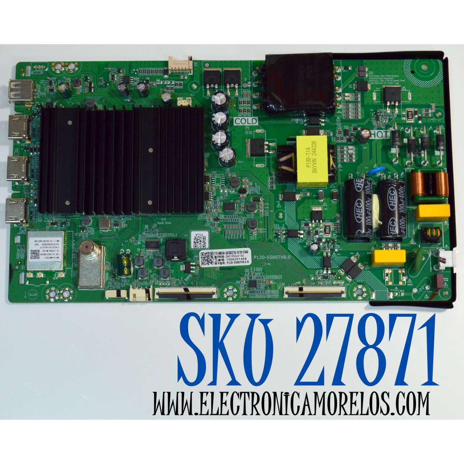 MAIN FUENTE COMBO ORIGINAL PARA TV VIZIO 4K UHD HDR SMARTCAST / NUMERO DE PARTE 260105022150 / P130-5586TV8.0 / 1000201458 / 1110-4000184 / PANEL HK500WLEDM-JHV2H / DISPLAY PT500GT04-1 VER.1.1 / MODELO V4K50M-0807