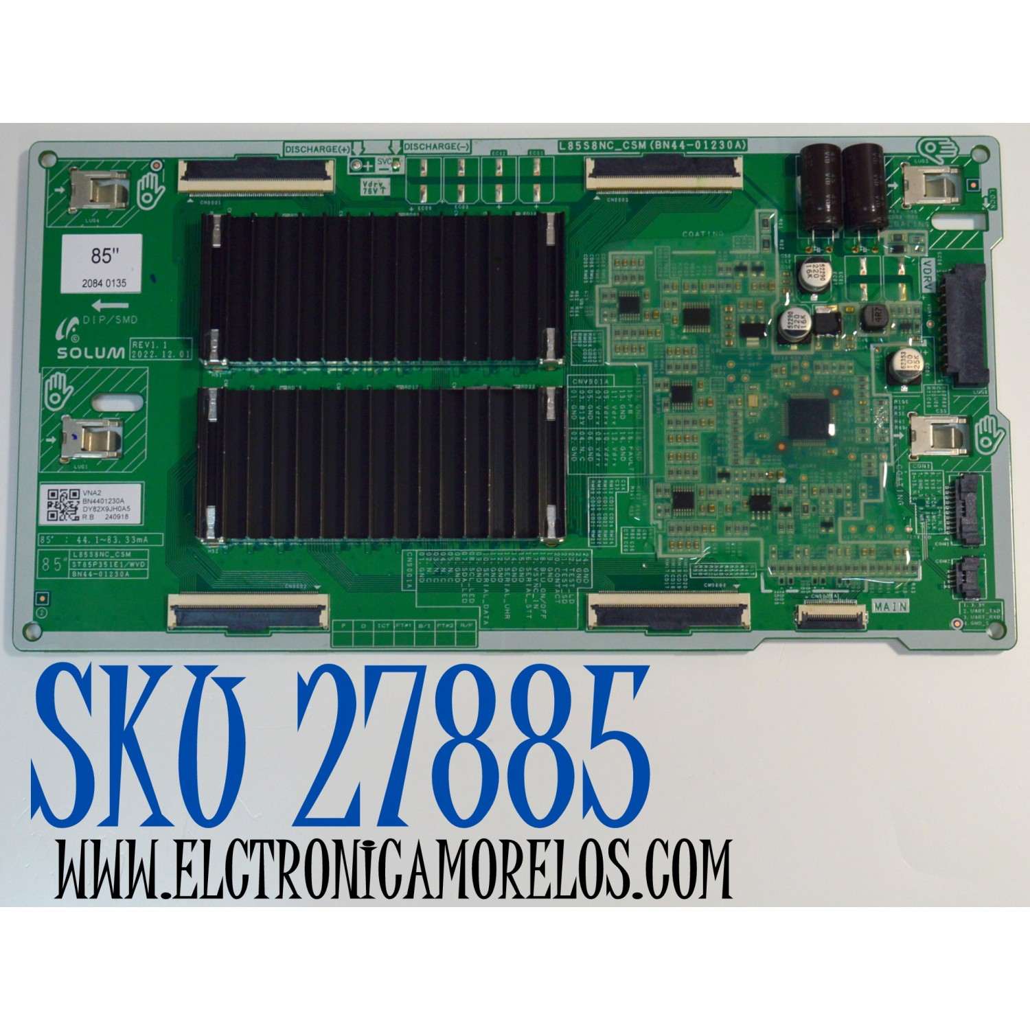 LED DRIVER ORIGINAL PARA TV SAMSUNG / NUMERO DE PARTE BN44-01230A / L85S8NC_CSM / ST85P351E1 / WVD / BN4401230A / PANEL CY-TD085FKAV2H / DISPLAY T850QVN04.4 / BN96-58274A / MODELO QN85Q80DDFXZA