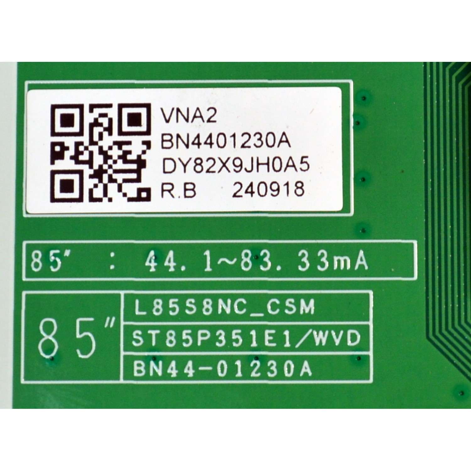 LED DRIVER ORIGINAL PARA TV SAMSUNG / NUMERO DE PARTE BN44-01230A / L85S8NC_CSM / ST85P351E1 / WVD / BN4401230A / PANEL CY-TD085FKAV2H / DISPLAY T850QVN04.4 / BN96-58274A / MODELO QN85Q80DDFXZA - Imagen 3
