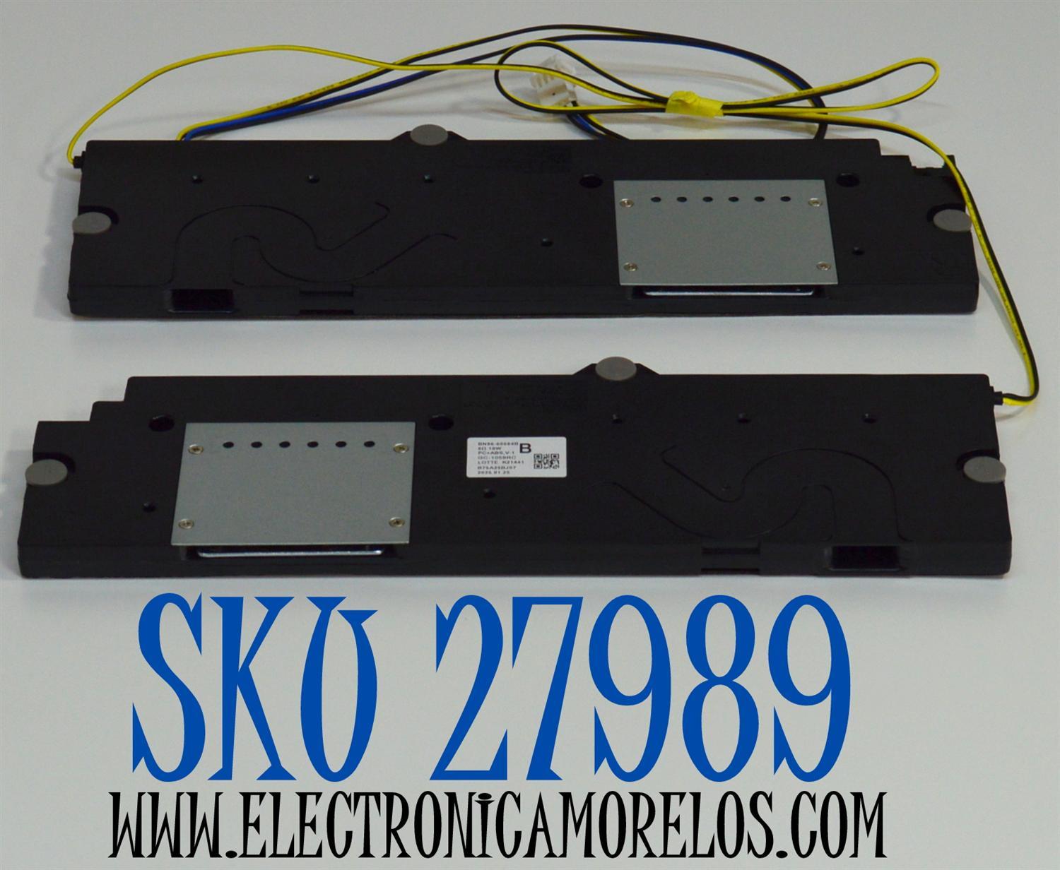 KIT DE BOCINAS ORIGINAL PARA TV SAMSUNG 2 PIEZAS / NUMERO DE PARTE BN96-60684B / BN63-21571A / BN63-21573A / BN63-21572A / BN63-21574A / LS03F TOP / B75A25BJ07 / MODELO QN75LS03FWDXZA / QN75LS03FWDXZA CA01