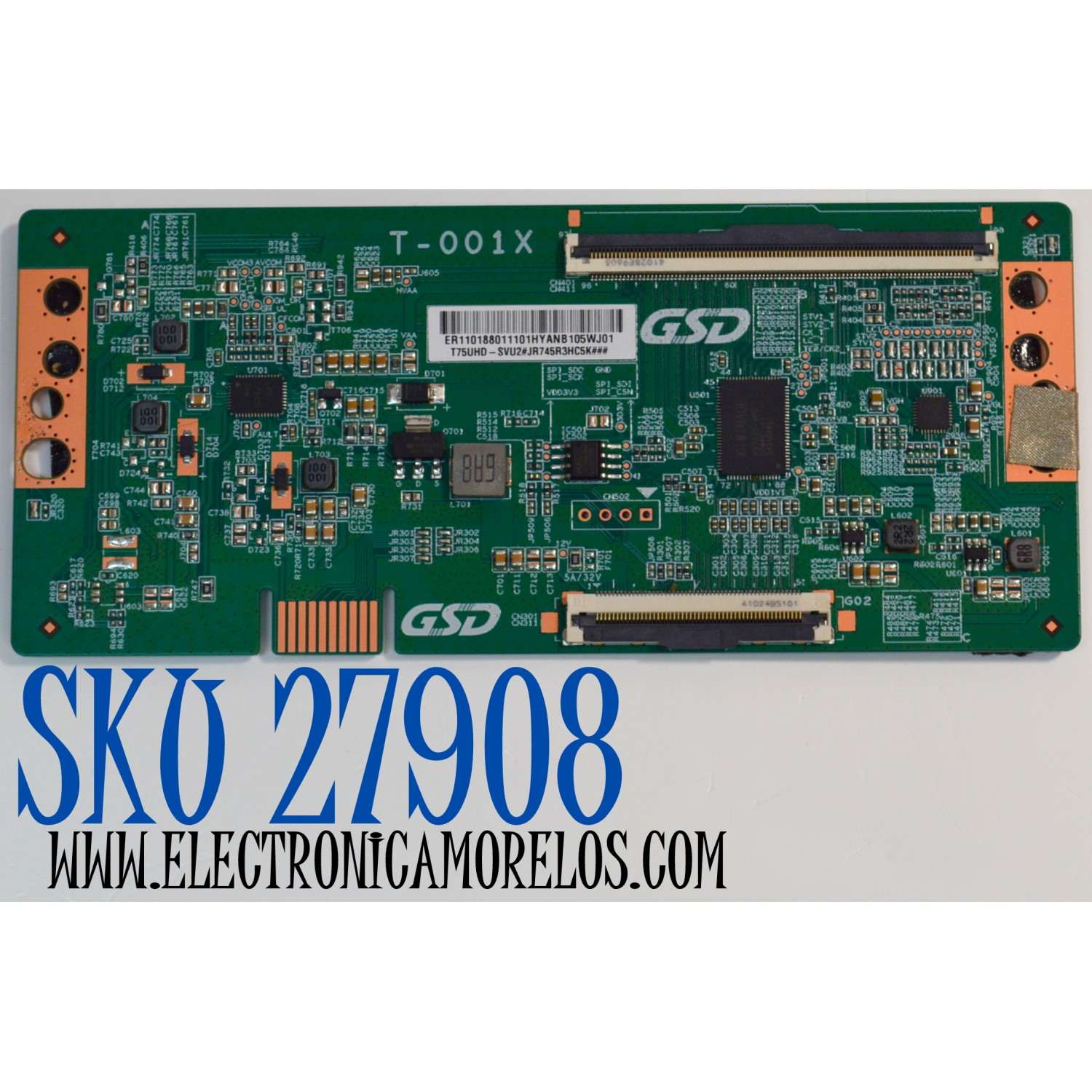 T-CON ORIGINAL PARA TV VIZIO / NUMERO DE PARTE T75UHD-SVU2 / T-001X / ER110188011101HYANB / DISPLAY JR745R3HC5K / BN96-58357A / MODELO V4K75M-0810 / V4K75M-0810 LMC1W6GA