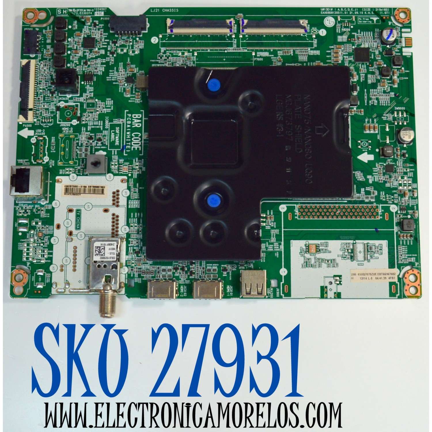 MAIN ORIGINAL PARA TV LG 4K UHD HDR SMART TV / NUMERO DE PARTE EBT66967602 / EAX69581205 / EAX69581205(1.0) / 66967602 / PANEL NC650TQG-AAKH5 / DISPLAY LC650EQC (SP)(A5) / MODELO 65UQ7070ZUE / 65UQ7070ZUE.BUSYLKR