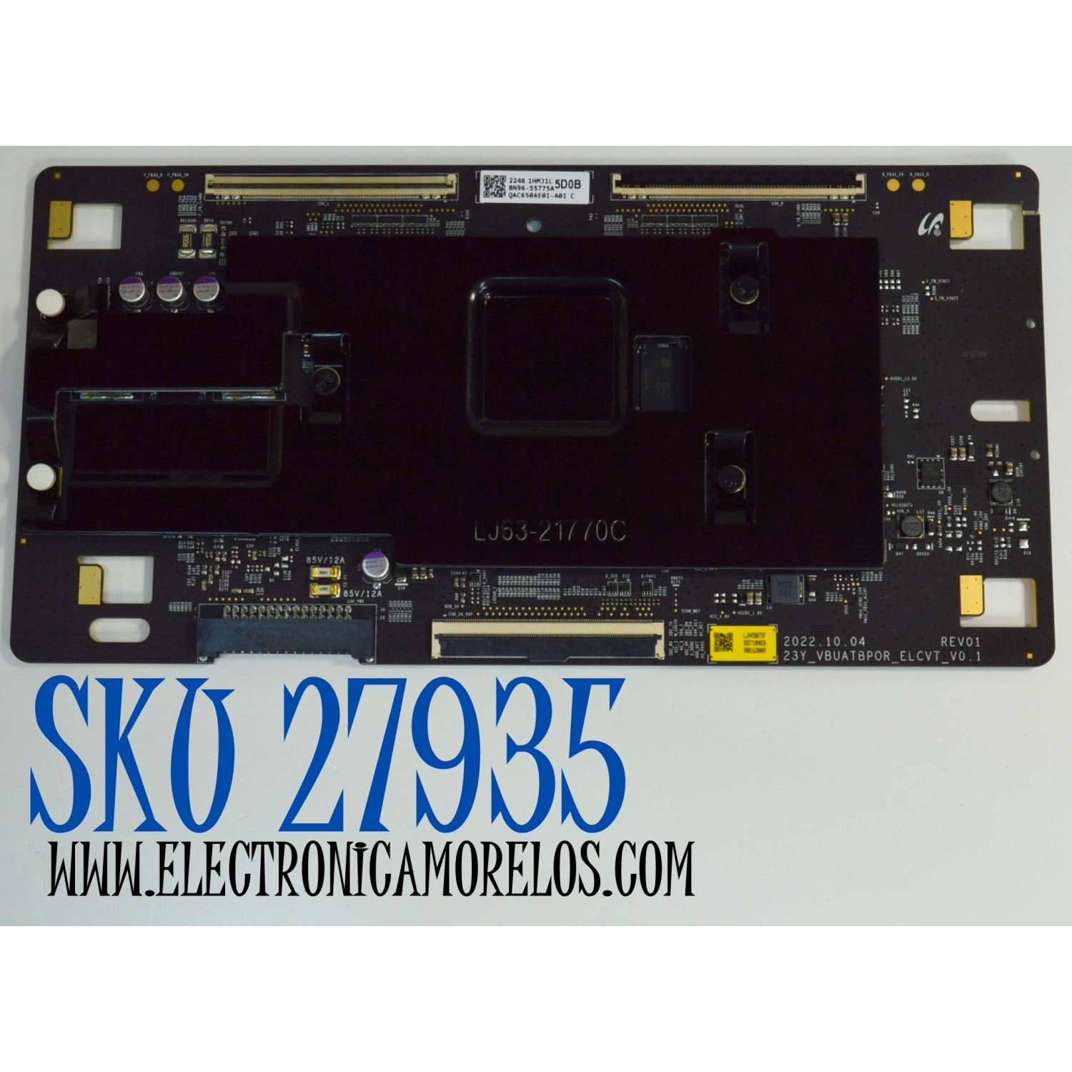 T-CON ORIGINAL PARA TV SAMSUNG / NUMERO DE PARTE BN96-55775A / 23Y_VBUATPOR_ELCVT_V0.1 / LJ94-50872F / QAC650AE01-A01 / BN9655775A / LJ9450872F / PANEL CY-AC065FLLVDH / CY-AD065FMLV6H / MODELO QN65S90CDFXZA FB02 / QN65S90DDFXZA FF01