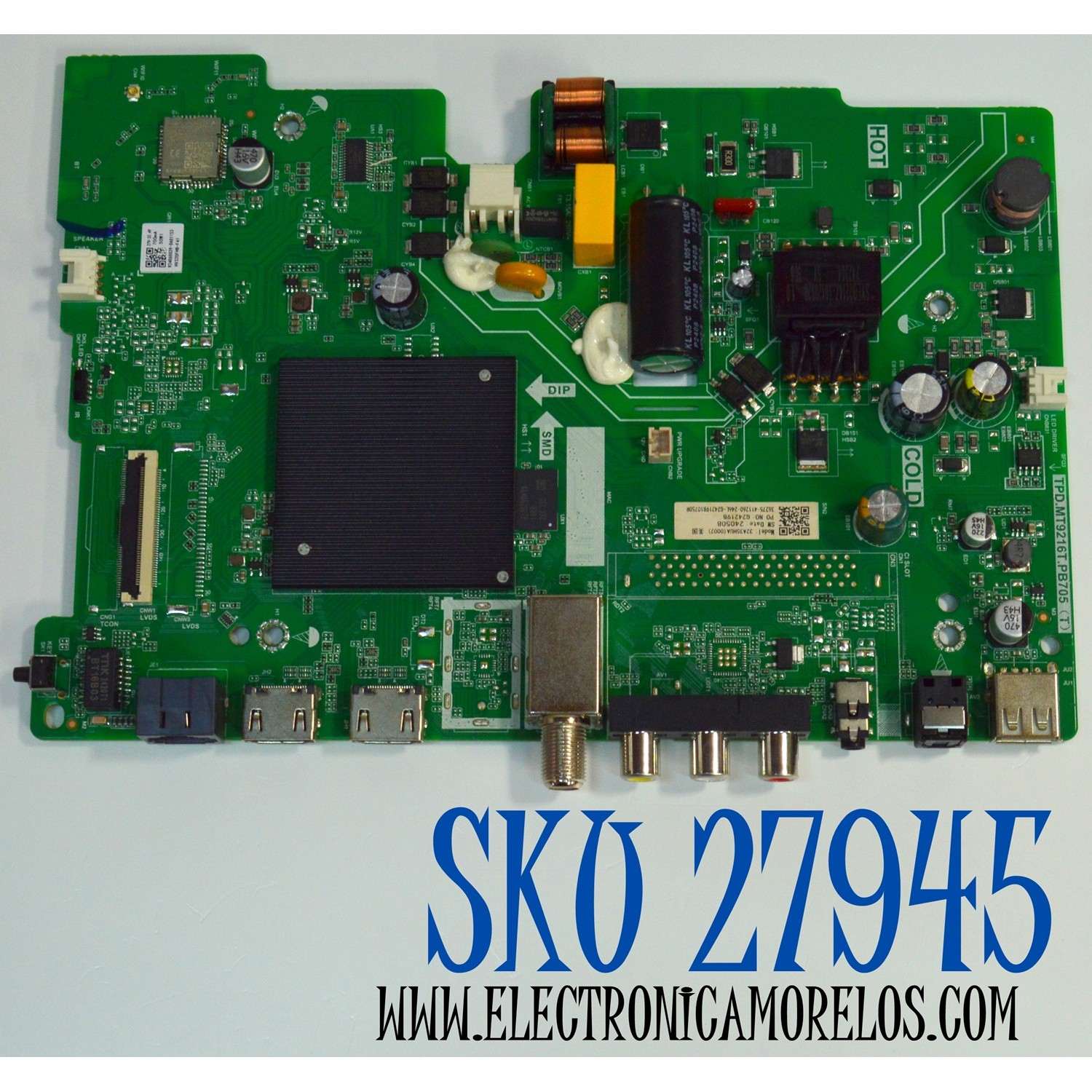 MAIN FUENTE COMBO ORIGINAL PARA TV HISENSE FULL HD GOOGLE TV / NUMERO DE PARTE 411260 / TPD.MT9216T.PB705 (T) / 32A35HUA / G24219B / 36275-411260-246L / R24060029 / PANEL JHD315H1F71-TXL4B1 / DISPLAY HV320FHB-F41 / MODELO 32A45K