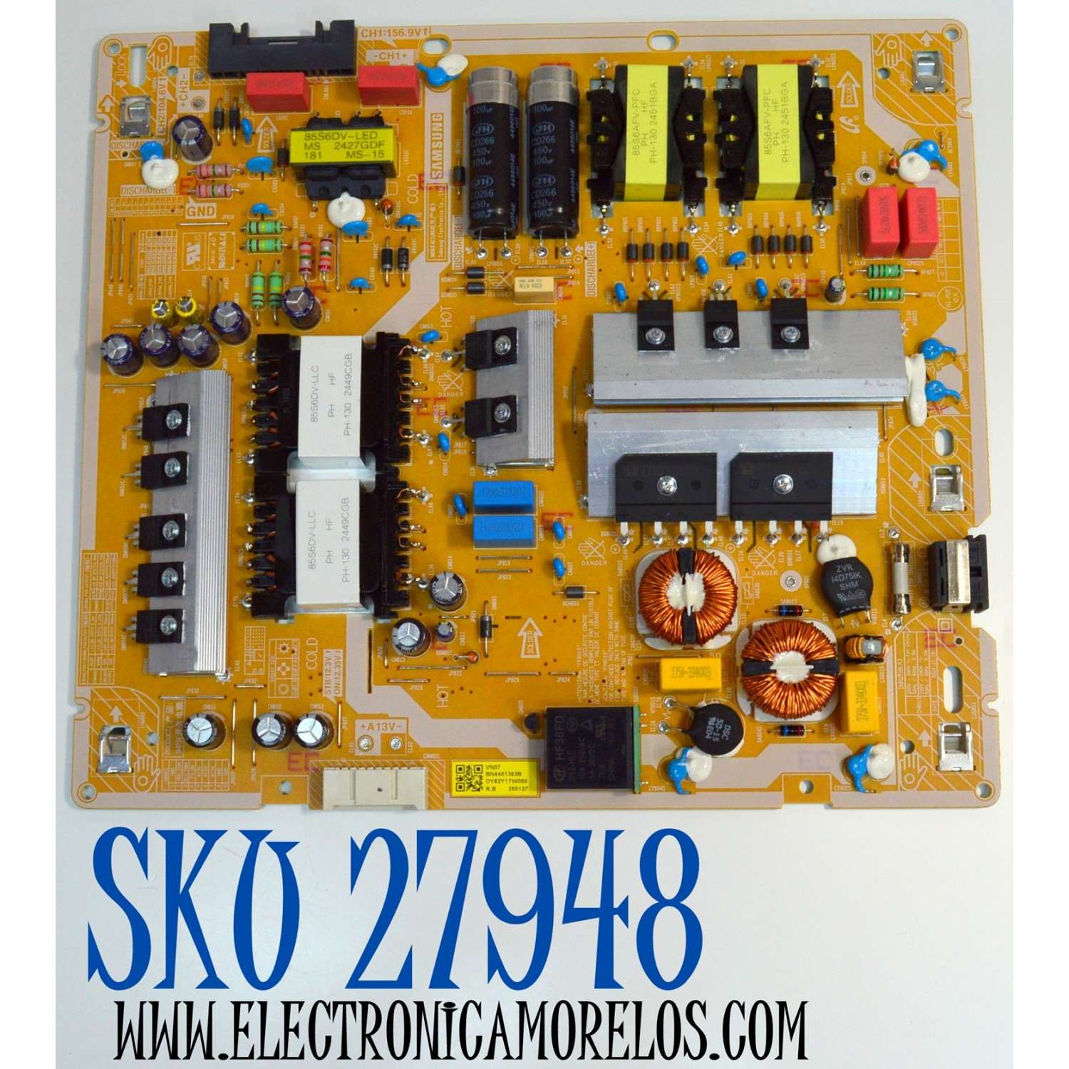 FUENTE DE PODER ORIGINAL PARA TV SAMSUNG / NUMERO DE PARTE BN44-01363B / L85S6A_FVD / BN4401363B / PANEL CY-TF085HGAV1H / DISPLAY T850QVN04.2 / BN96-60123A / MODELO UN85U8000FBXZA / UN85U8000FBXZA AB01
