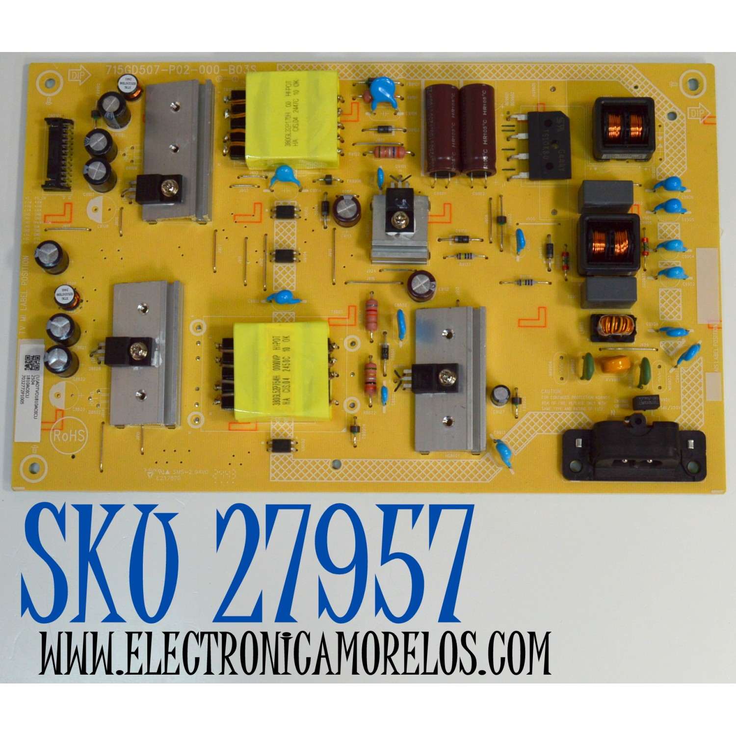 FUENTE DE PODER ORIGINAL PARA TV VIZIO / NUMERO DE PARTE ADTVO1810AOICU / 715GD507-P02-000-B03S / (U)ADTVO1810AOICU / 1810AOICU / PANEL TPT430WR-QVN03.U / DISPLAY T430QVN03.T / MODELO VQD43M-0801 / VQD43M-0801 LTPWV5JB
