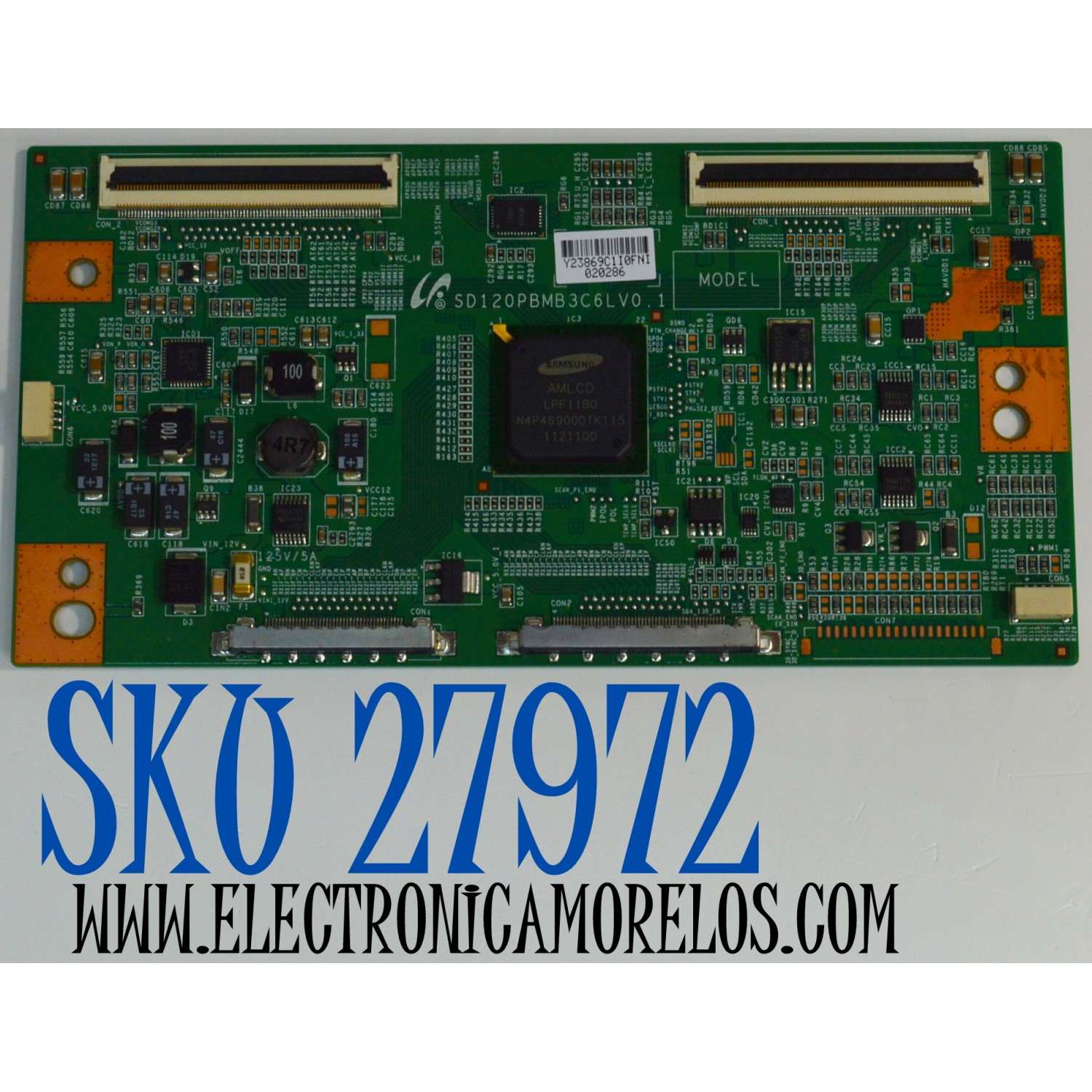 T-CON ORIGINAL PARA TV HISENSE / NUMERO DE PARTE LJ94-23869C / SD120PBMB3C6LV0.1 / 23869C / MODELO F55T39EGWD