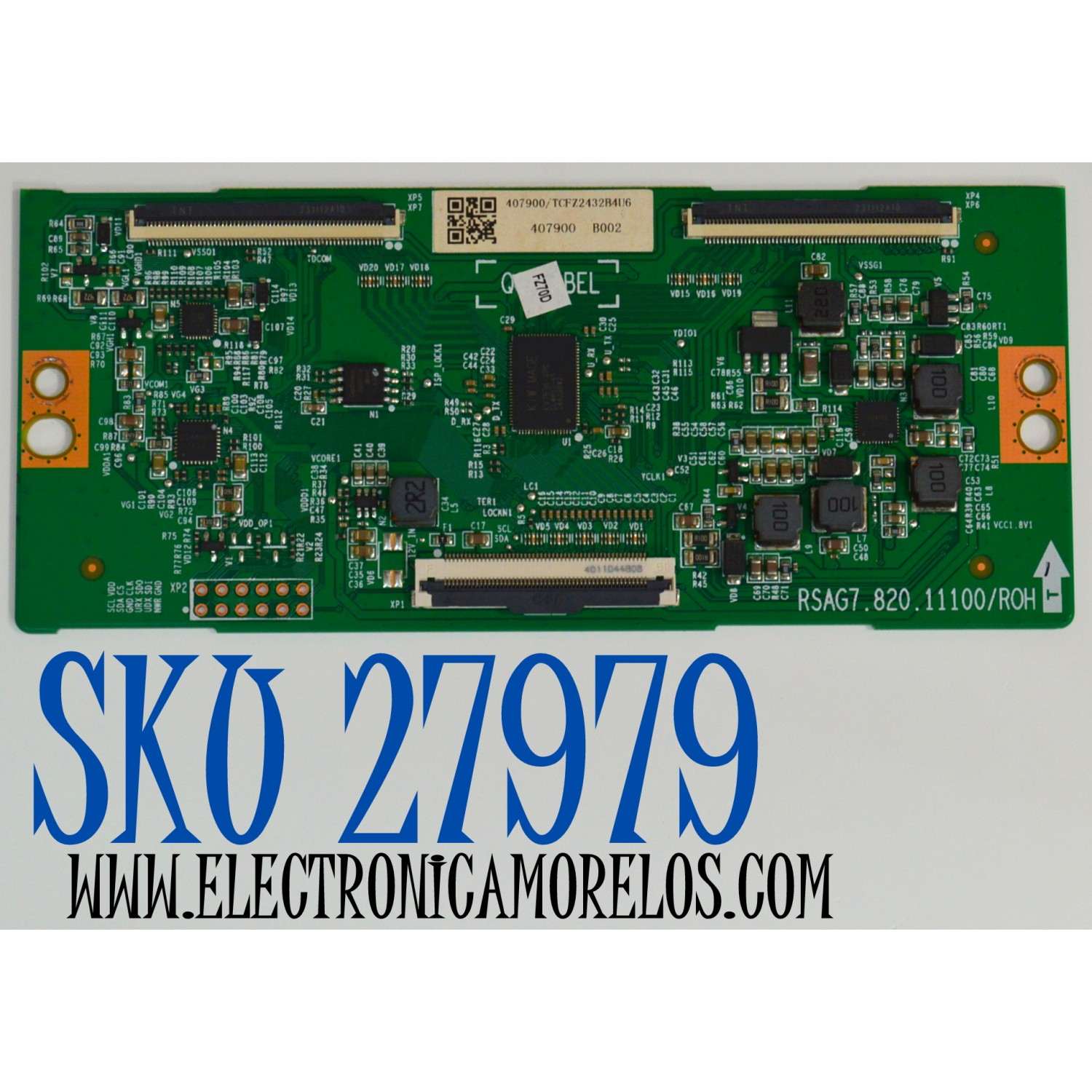 T-CON ORIGINAL PARA TV HISENSE / NUMERO DE PARTE 407900 / RSAG7.820.11100/ROH / HD650H1U51-TALB6 / DISPLAY T650QVN07.6 / MODELO 65QD65NF