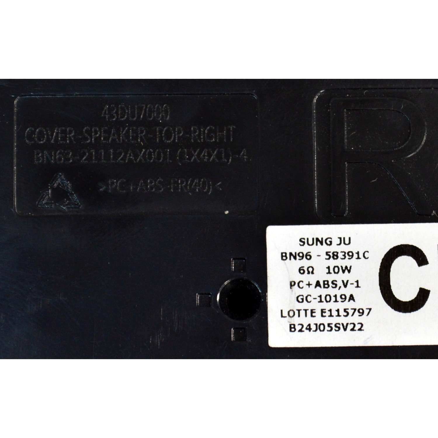 KIT DE BOCINAS ORIGINAL PARA TV SAMSUNG 2 PIEZAS / NUMERO DE PARTE BN96-58391C / BN63-21112AX001 / BN63-21110AX001 / BN63-21111AX001 / BN63-21109AX001 / 43DU7000 / GC-1019A / B24J05SV22 / MODELO UN55DU7200BXZA  / UN55DU7200BXZA SF14 - Imagen 5