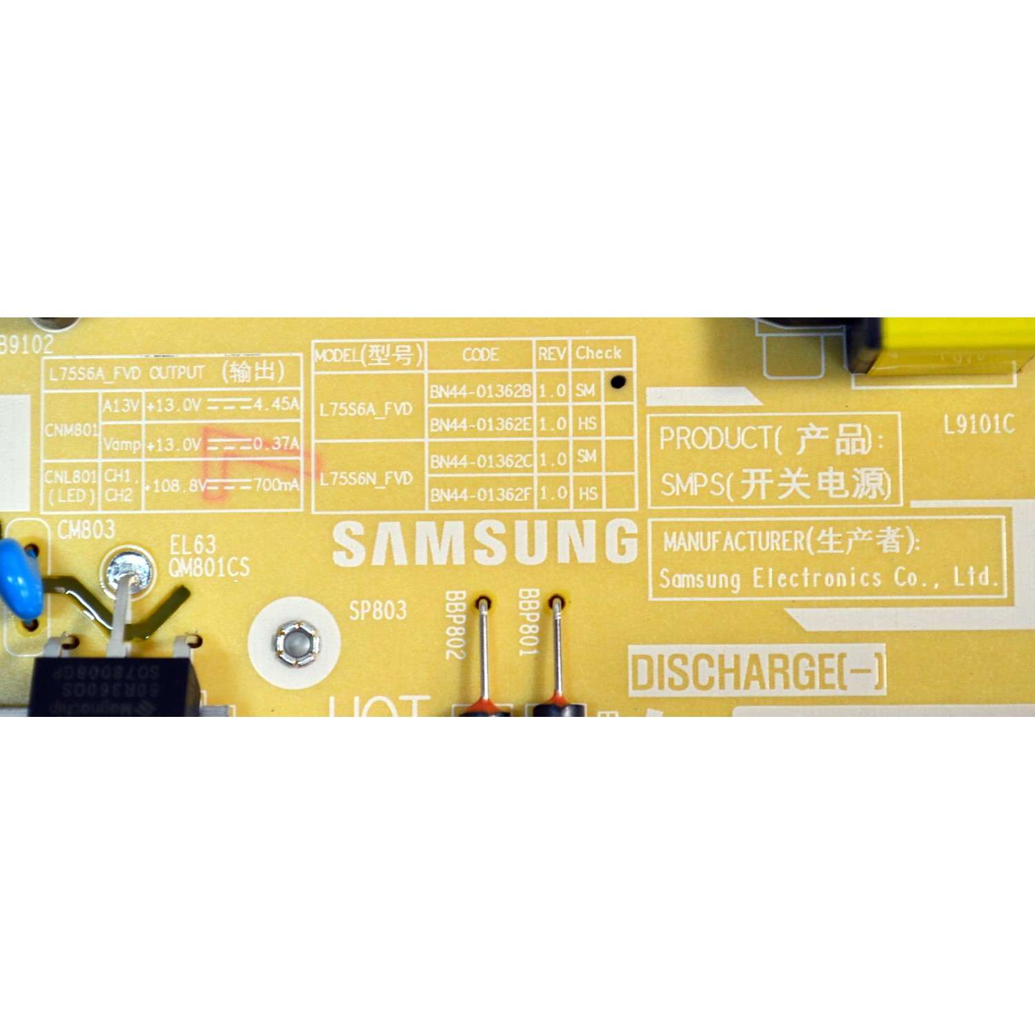 FUENTE DE PODER ORIGINAL PARA TV SAMSUNG / NUMERO DE PARTE BN44-01362B / L75S6A_FVD / BN4401362B / PANEL CY-TF075HGSV1H / DISPLAY JR745R3HC5K / BN96-59789A / MODELO QN75Q7FBAFXZA / QN75Q7FBAFXZA UA01 - Imagen 3