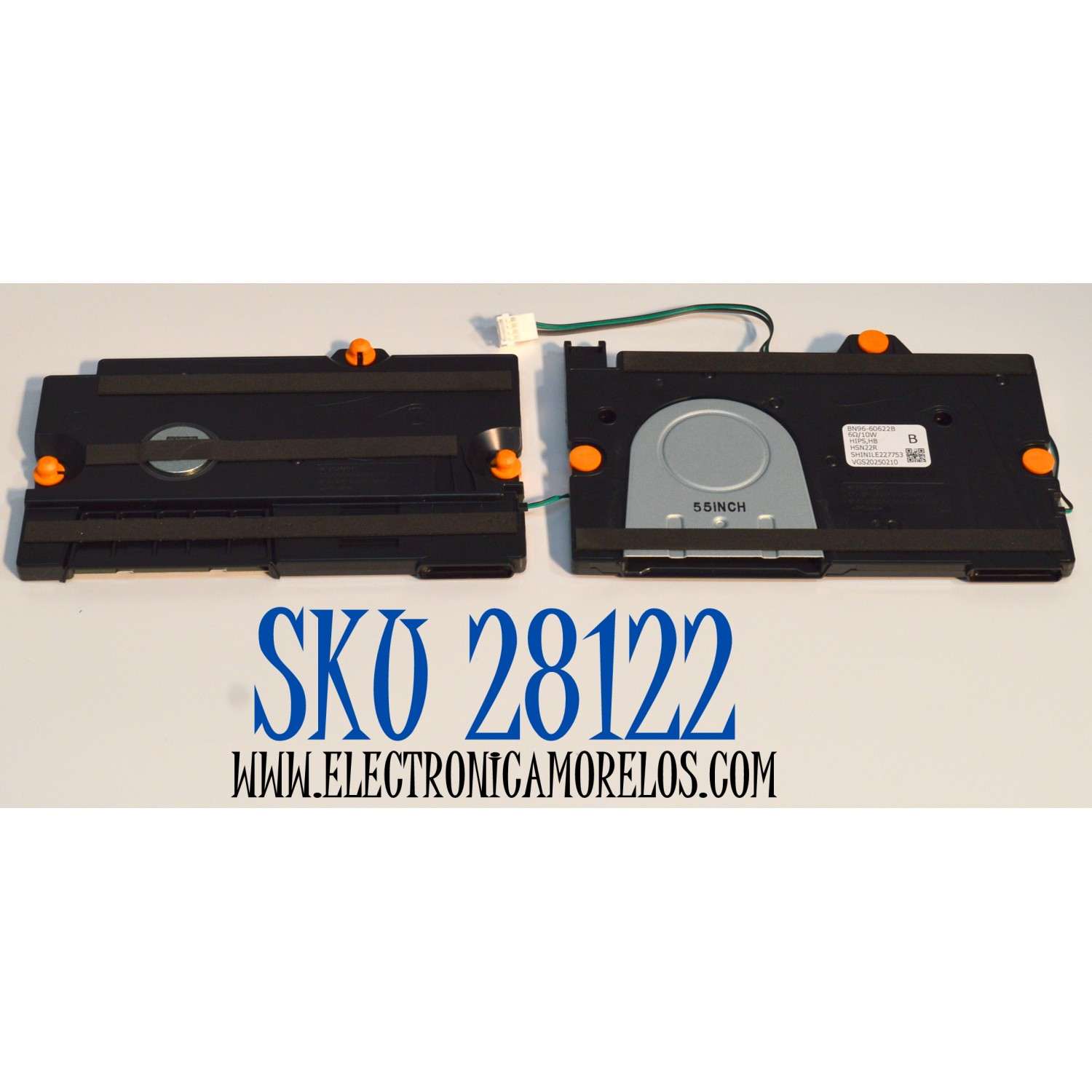 KIT DE BOCINAS ORIGINAL PARA TV SAMSUNG 2 PIEZAS / NUMERO DE PARTE BN96-60622B / BN63-21513AX001 / 43Q80F / HSN22R / SHINILE227753 / MODELO QN55QN70FDXZA / QN55Q8FDAFXZA / QN55QN70FDFXZA