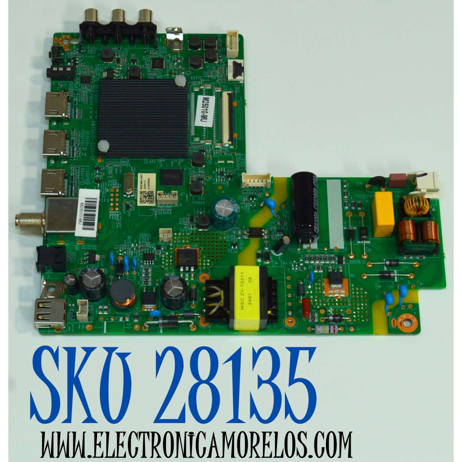 MAIN FUENTE COMBO ORIGINAL PARA TV ONN ROKU / NUMERO PARTE 515CT9501M26 / AMT9501-ZC01-01 / M26/3985-02937 / 2130006800 / M25010-MU / PANEL HV320WHB-F56 / DISPLAY HV320WHB-F56 REV.4.0 / MODELO 100012589 32"