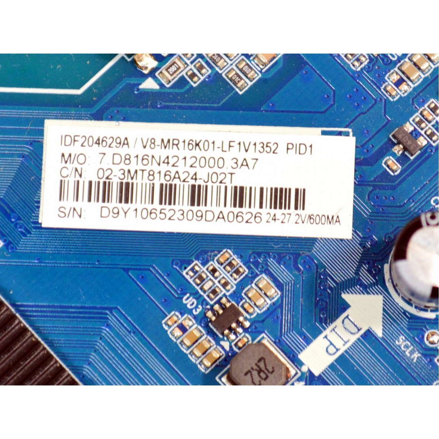 MAIN FUENTE COMBO ORIGINAL PARA TV JVC ROKU HD / NUMERO DE PARTE 02-3MT816A24-J02T / CV816-N42 / 7.D816N212000.3A7 / V8-MR16K01-LFV1352 / PANEL LVW240CMDO / DISPLAY V236BJ1-P01 REV.CB / MODELO SI24R - Imagen 3