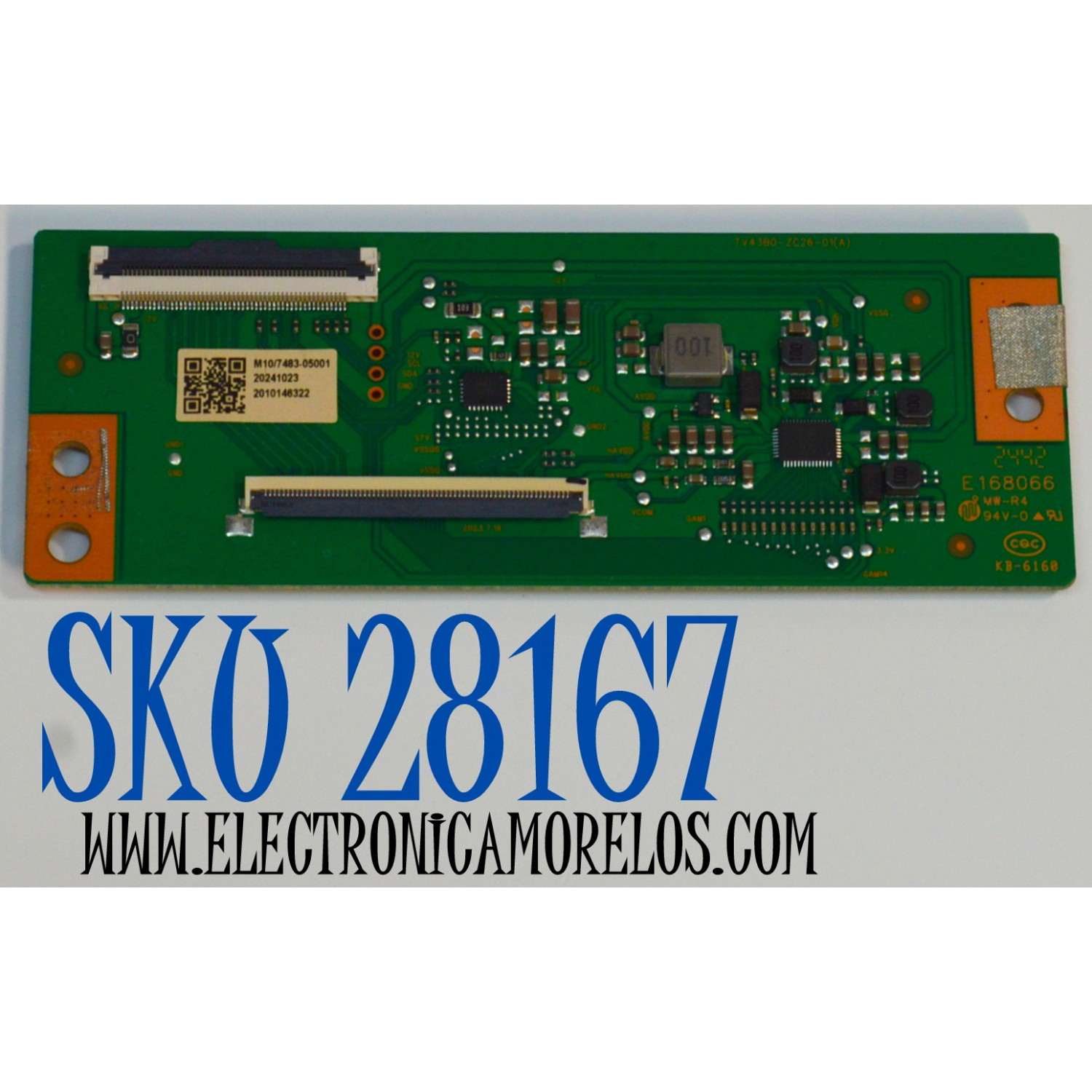 T-CON ORIGINAL PARA TV VIZIO / NUMERO DE PARTE 513C43B0M10 / TV43B0-ZC26-01 (A) / E168066 / M10/07483-05001 / 2010146322 / DISPLAY PT400CT02-1 VER.1.0 / MODELO VFD40M-0810 / VFD40M-0810 LMC1T9PA