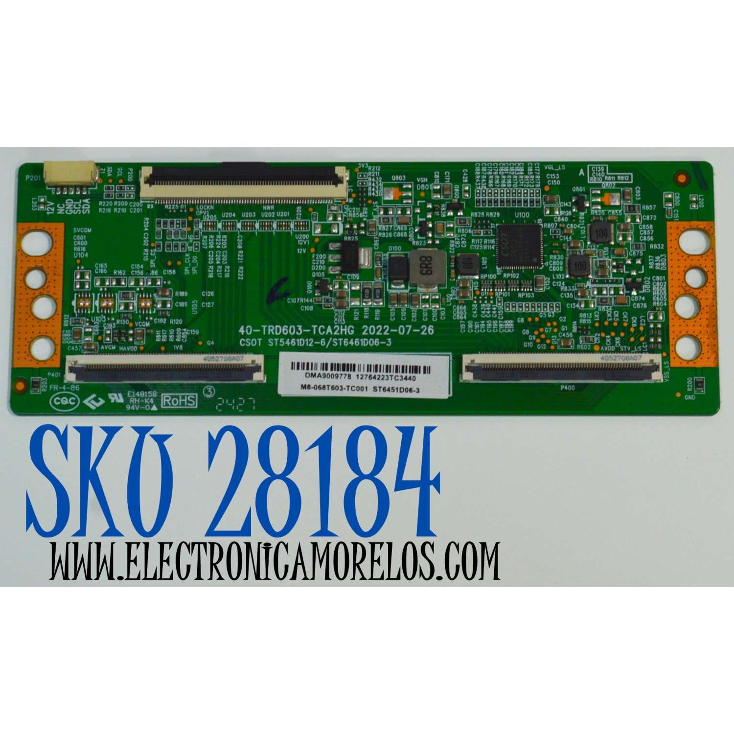 T-CON ORIGINAL PARA TV PHILIPS / NUMERO DE PARTE M8-068T603-TC001 / 40-TRD603-TCA2HG / ST5461D12-6 / ST6461D06-3 / ST6451D06-3 / PANEL LVU650CSDX E1077 / T8-65D6290-LPY001 / DISPLAY ST6451D06-3 VER.2.2 / MODELO 65PUL7973/F7 / 65PUL7973/F7 A