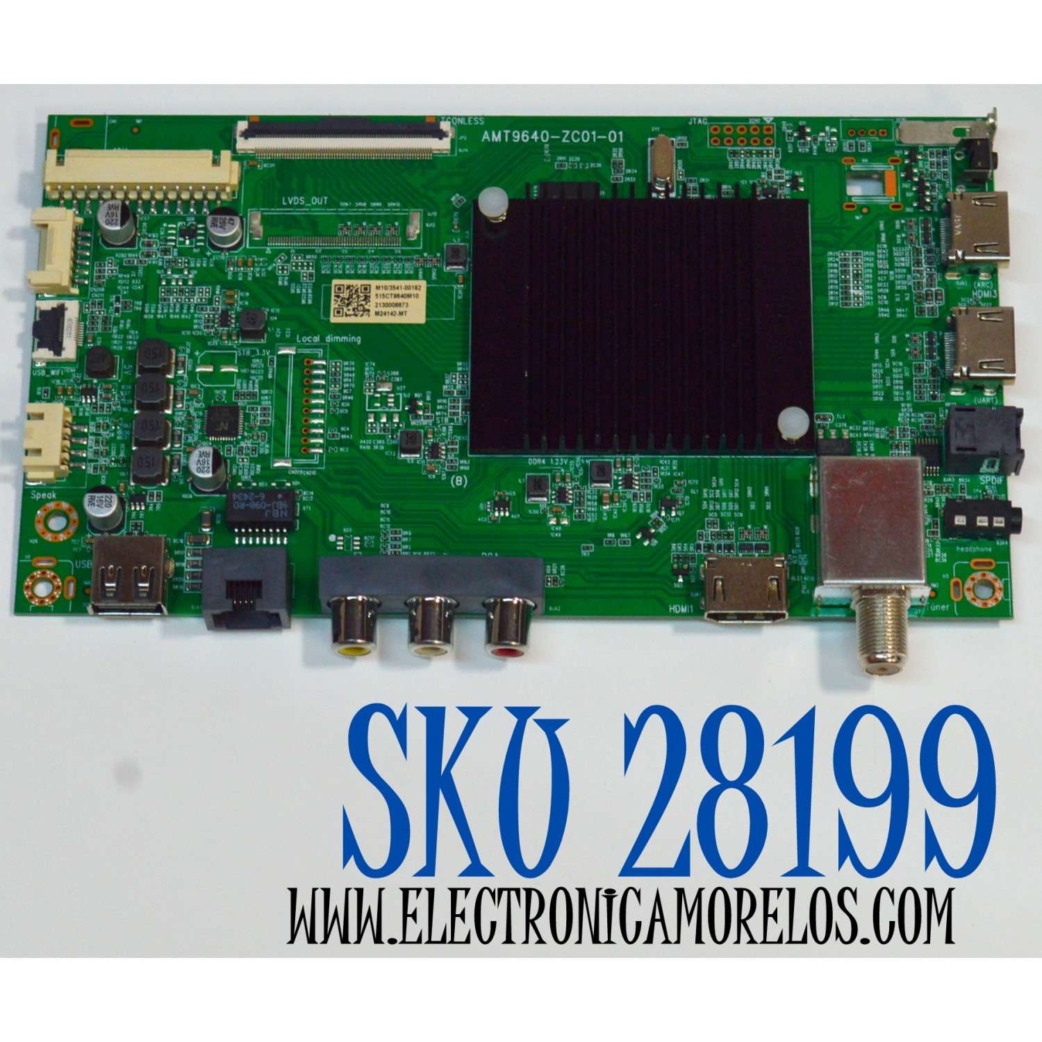 MAIN ORIGINAL PARA TV ONN ROKU 4K UHD HDR / NUMERO DE PARTE AMT9640-ZC01-01 / 515CT9640M10 / M10/3541-00182 / 2130006673 / M24142-MT / PANEL JR645R3HD1K / DISPLAY JR645R3HD1K / MODELO 100012587 65"