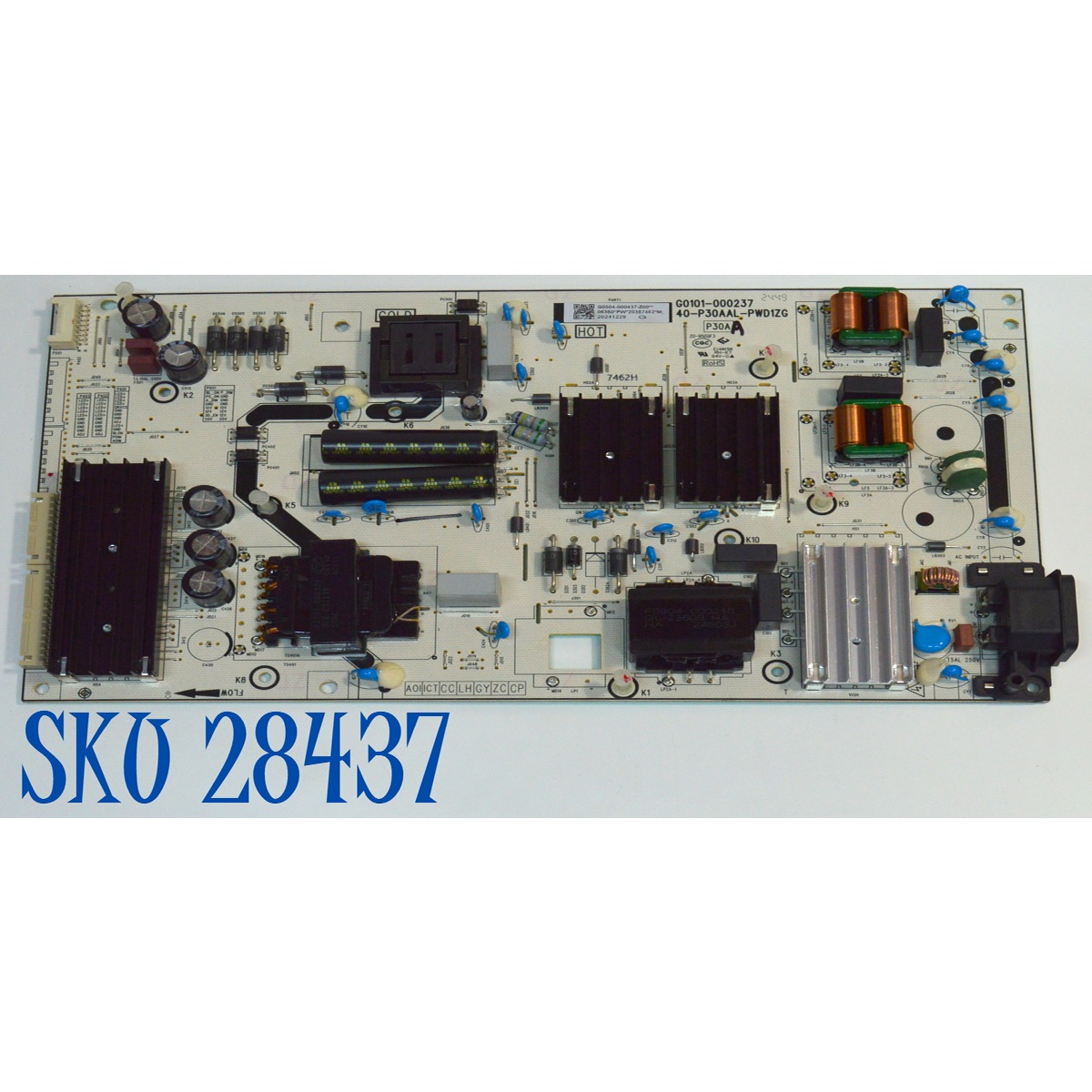 FUENTE DE PODER ORIGINAL PARA TV TCL / NUMERO DE PARTE G0504-000437 / G0101-000237 / 40-P30AAL-PWD1ZG / G0504-000437-Z00 / 20387462 / PANEL LVU550NDJL / DISPLAY ST5461D20-9 V2.1 / MODELO 55QM61K
