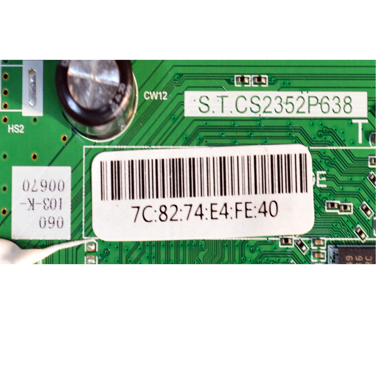 MAIN FUENTE COMBO ORIGINAL PARA TV CUORY HD ANDROID TV / NUMERO DE PARTE S.T.CS2352P638 / 060103-K-00670 / DB-001-334 / HK-01059 / CGDD202406070002 / HJ24060103A / DISPLAY ST3151B07-1 VER.2.1 / MODELO CUO-HDTV32 - Imagen 2