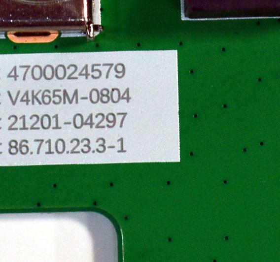 MAIN ORIGINAL PARA TV VIZIO 4K UHD HDR SMARTCAST / NUMERO DE PARTE 21201-04297 / MB-MT5586-A / 4700024579 / PANEL BOEI650WQ1 / DISPLAY HV650QUB-F72 REV.1.0 / MODELO V4K65M-0804 / V4K65M-0804 LBVFT5HA - Imagen 4
